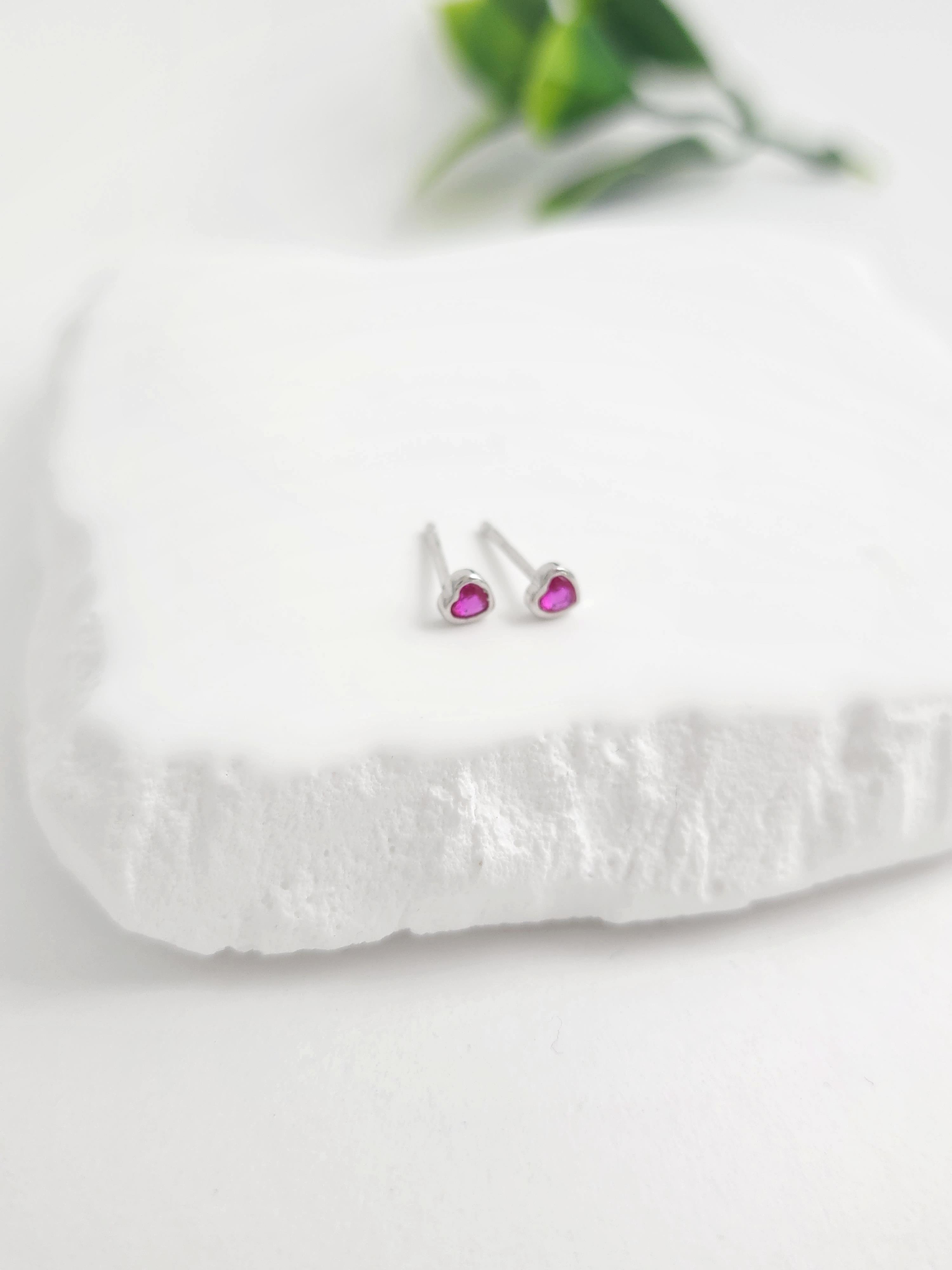 Doğal Taş Kalp 4 Küpe