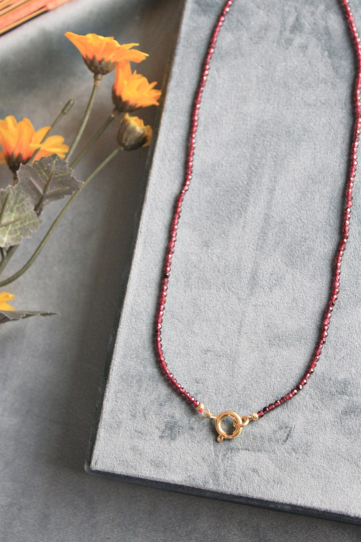 Doğal Taş Kolye ( Garnet )