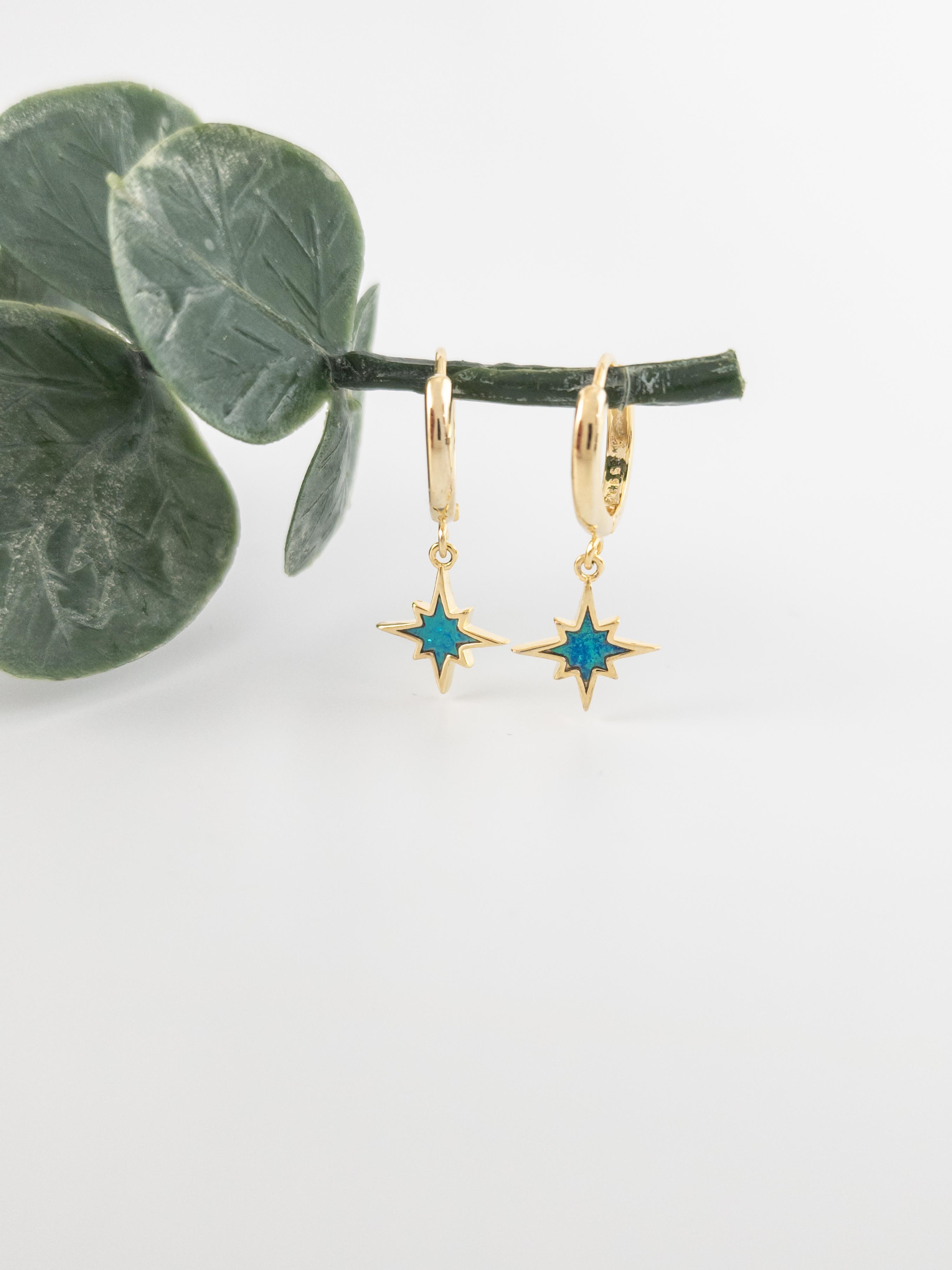 Doğal Taş Kutup Yıldızı 2 Küpe 