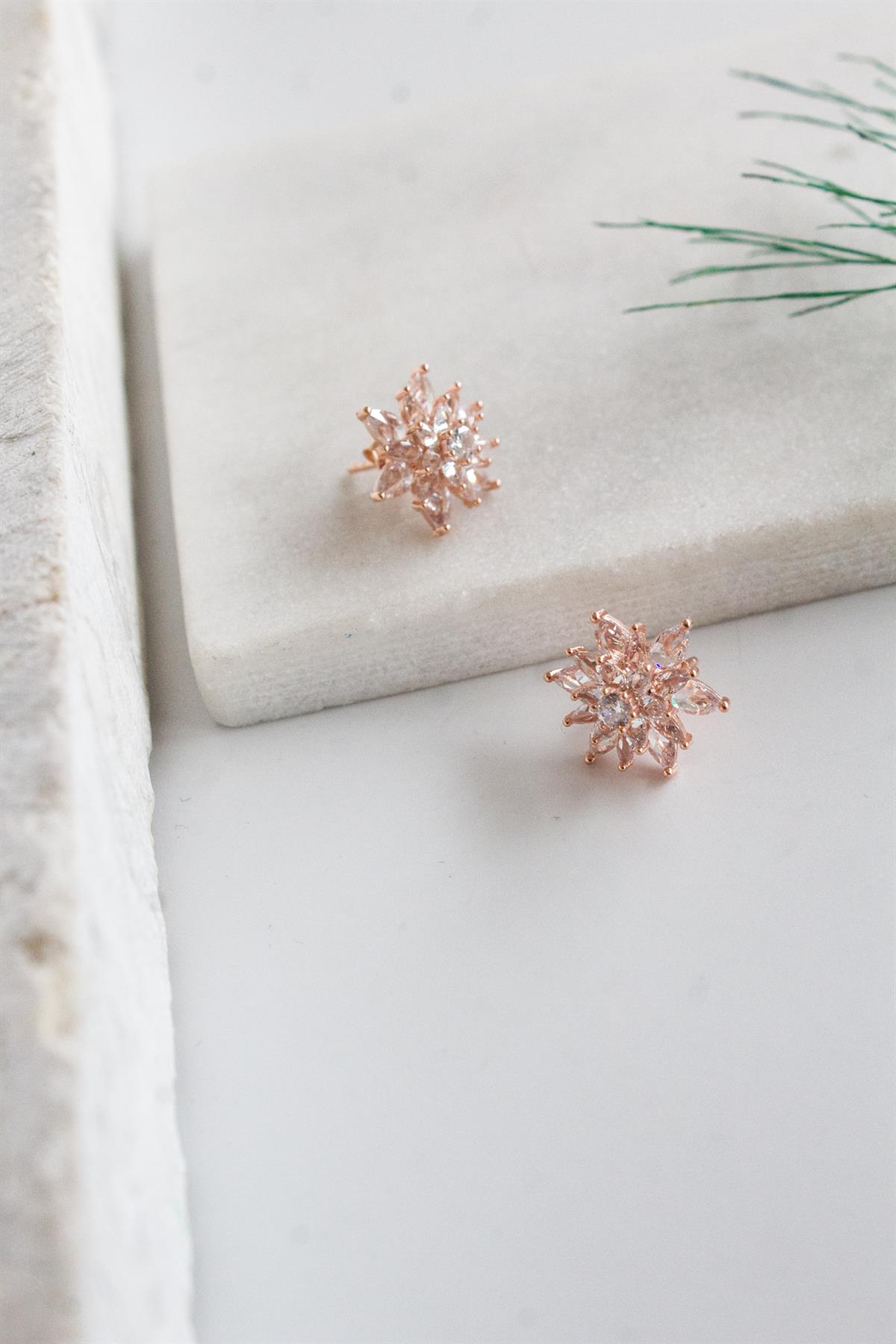 Doğal Taş Lotus Küpe