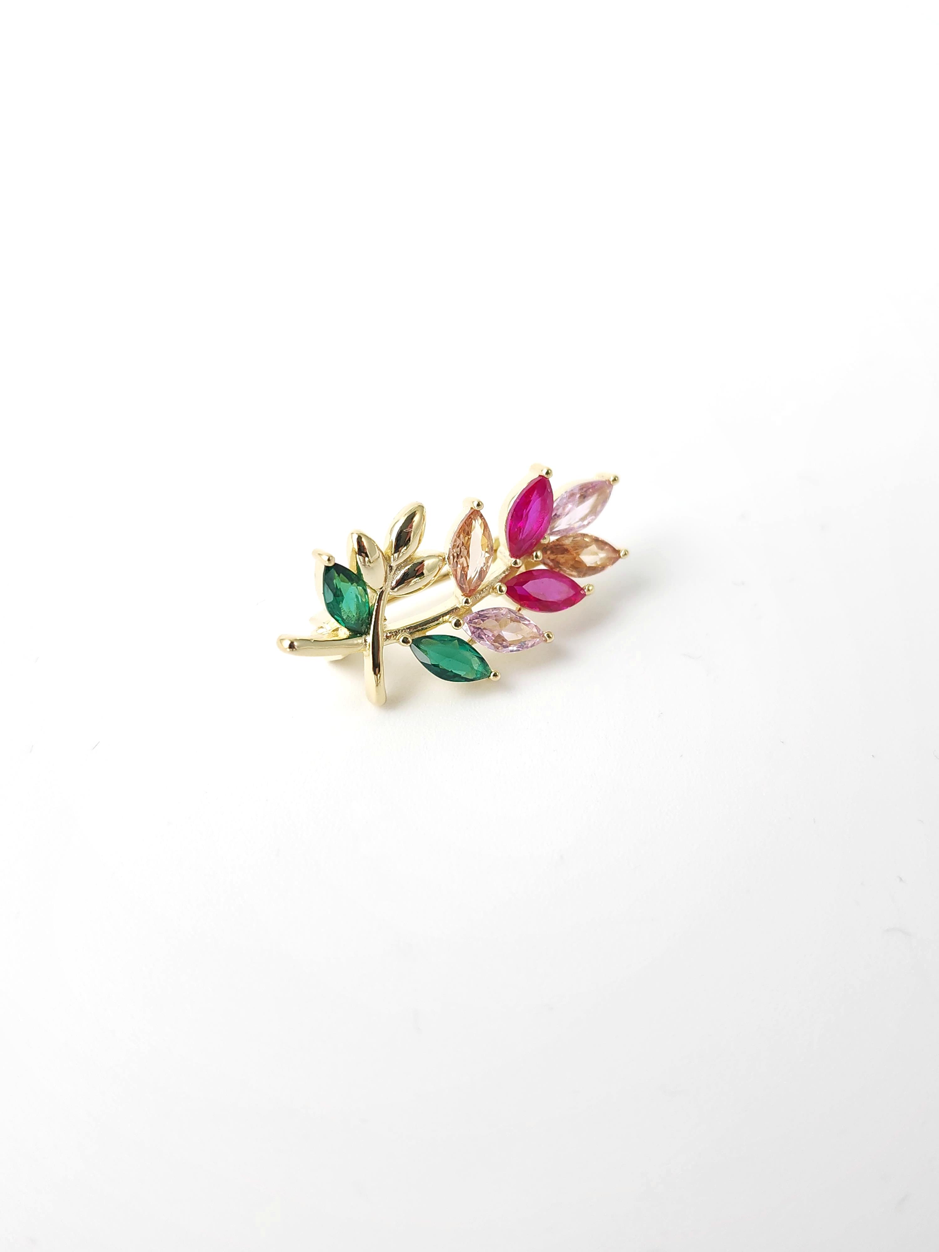 Doğal Taş Yaprak Broş