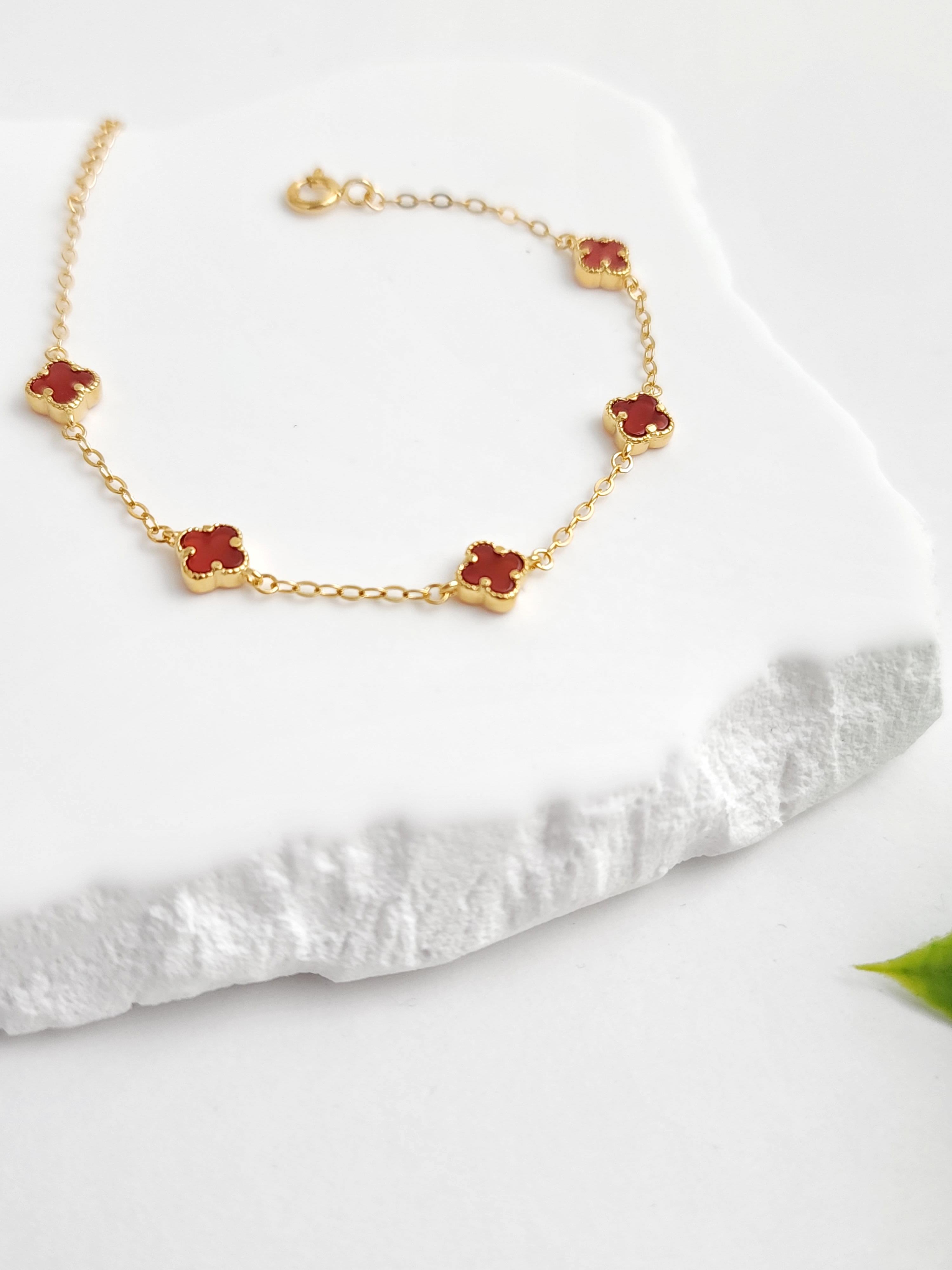 Doğal Taş Yonca Bileklik