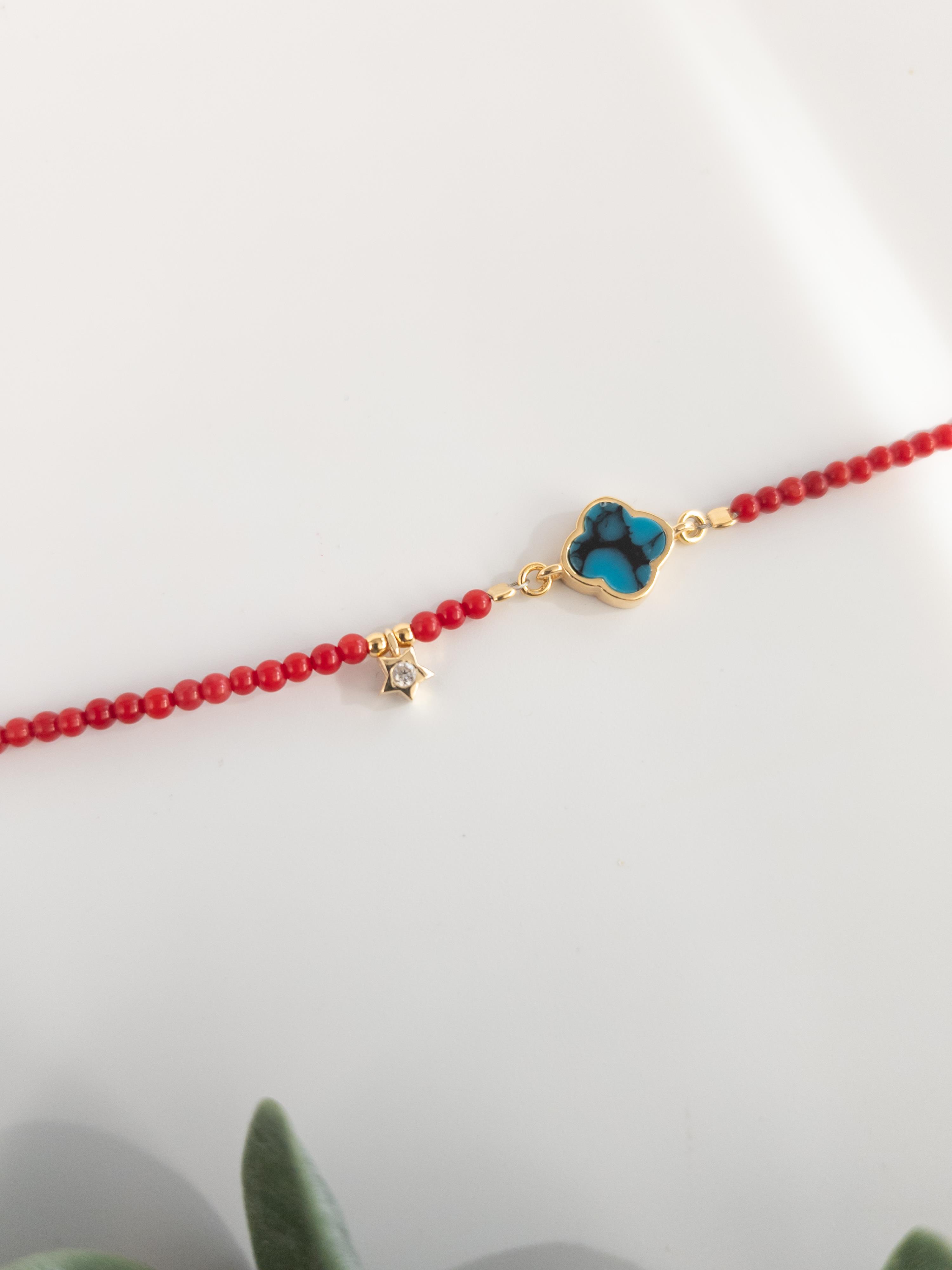 Doğaltaş İnci Yonca Bileklik