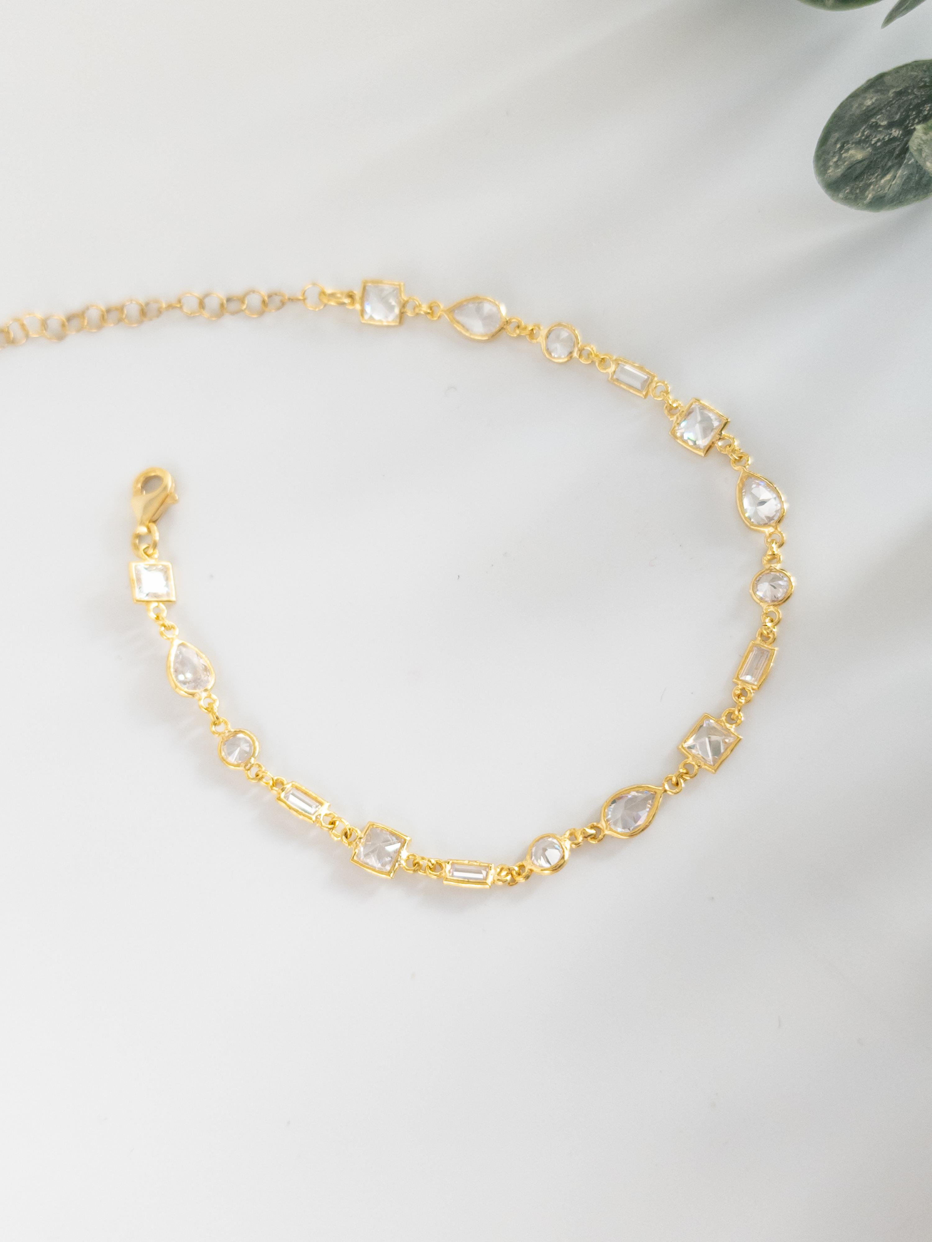 Geometrik Zirkon Bileklik