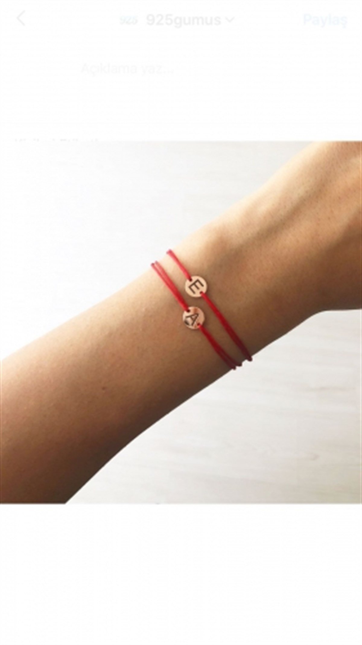 Handmade Çift Harf Bileklik