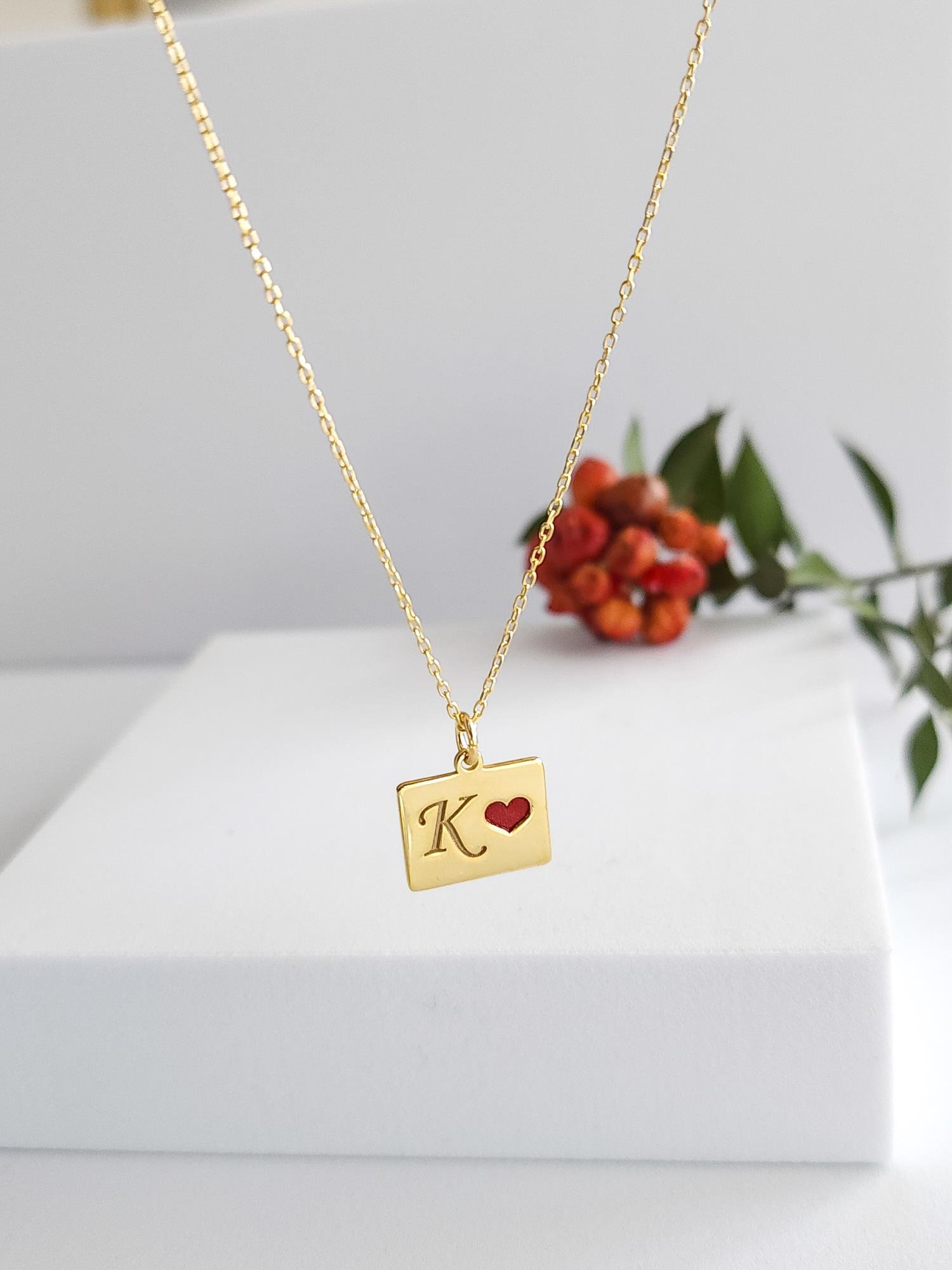 Harf Kalp Kolye