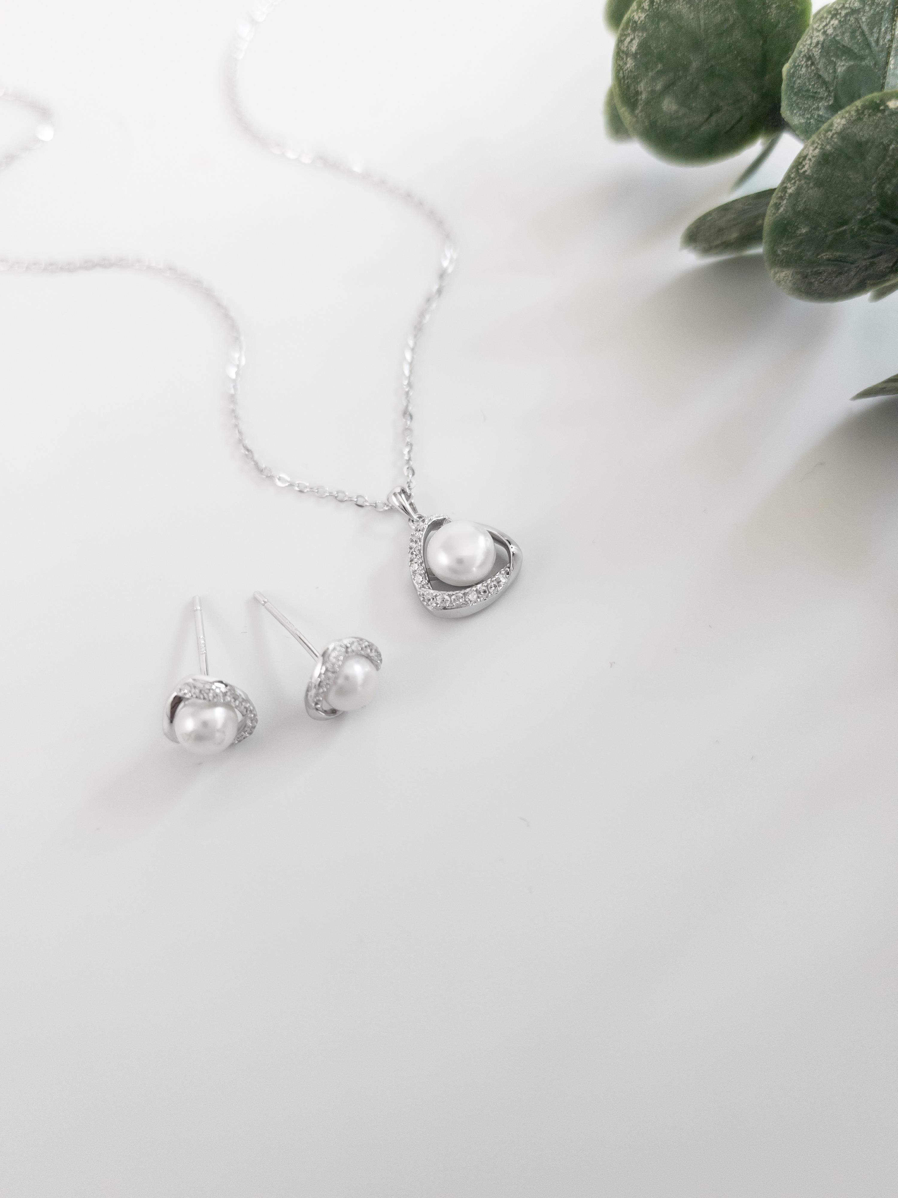 İnci Set ( Kolye & Küpe )