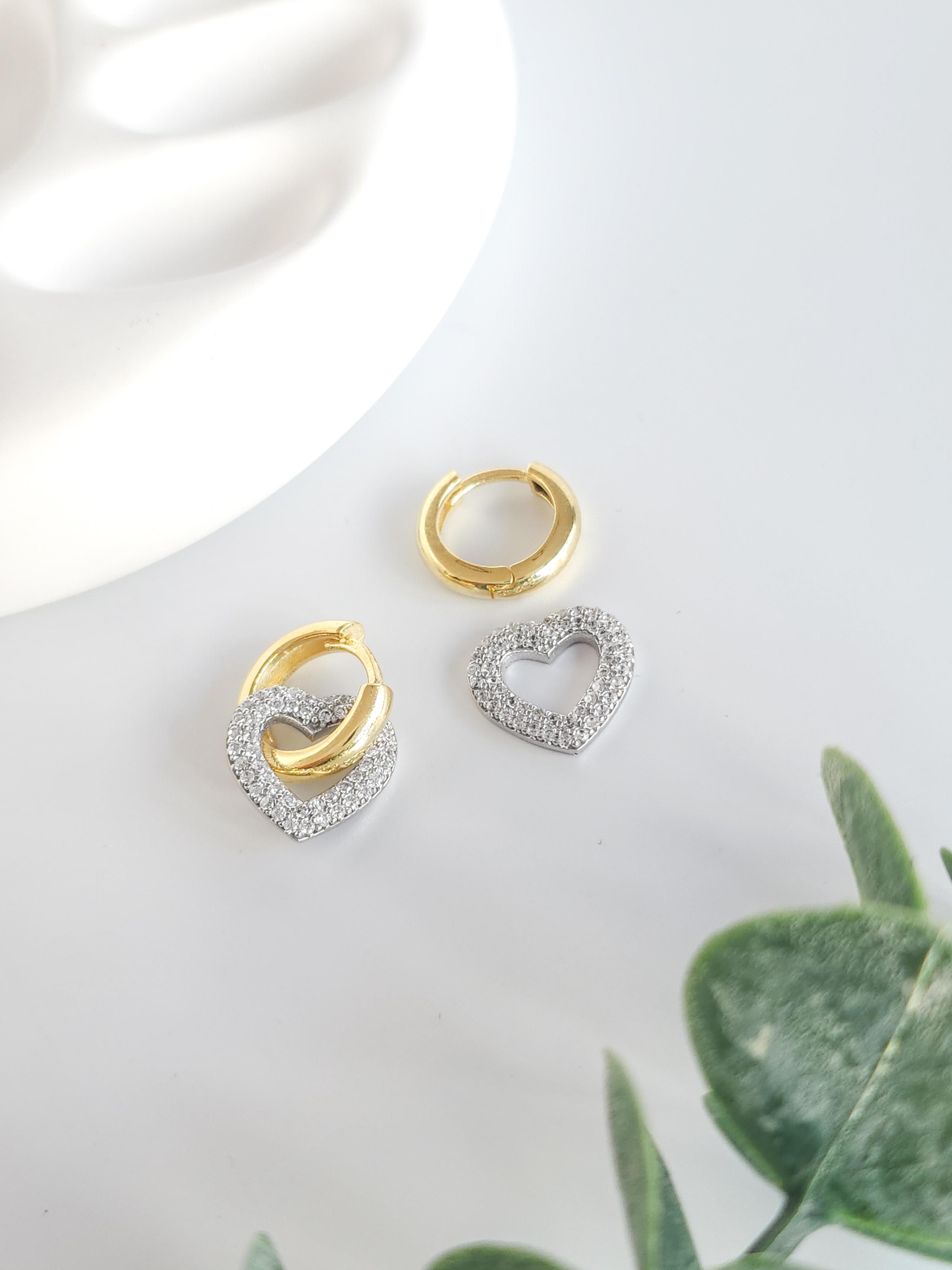 İtalyan Charm Kalp Küpe