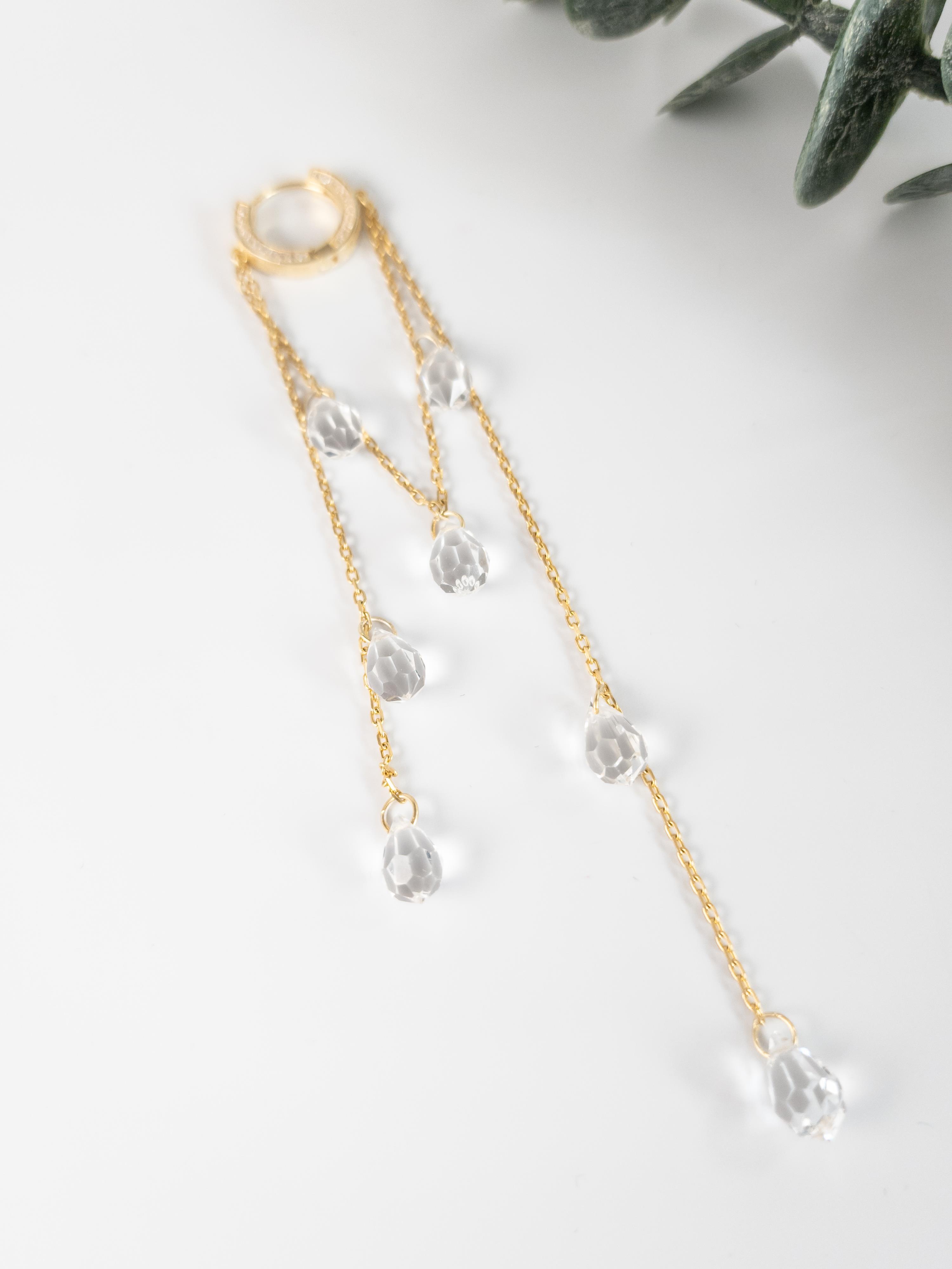 İtalyan Doğal Taş Damla Küpe ( Tek )