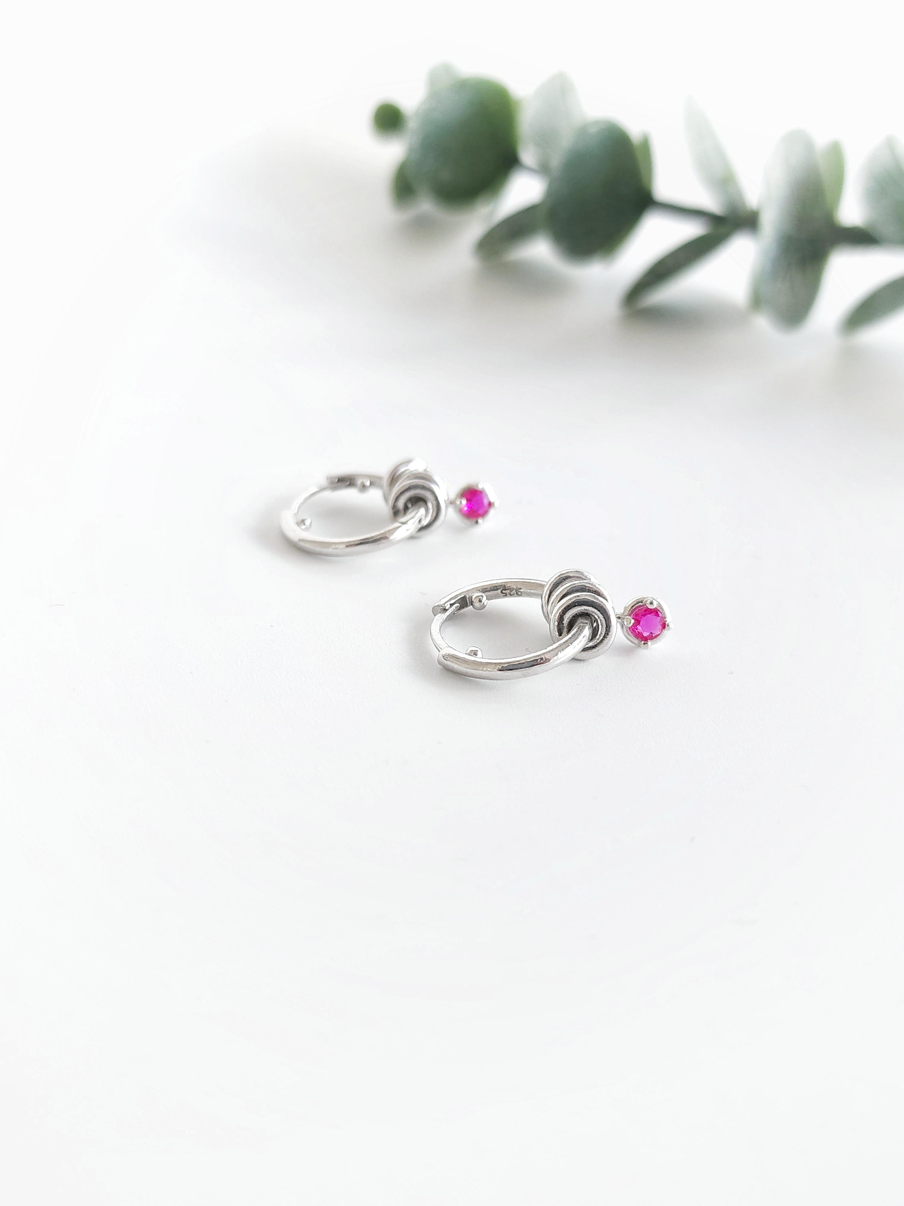 İtalyan Doğal Taş Halka Küpe