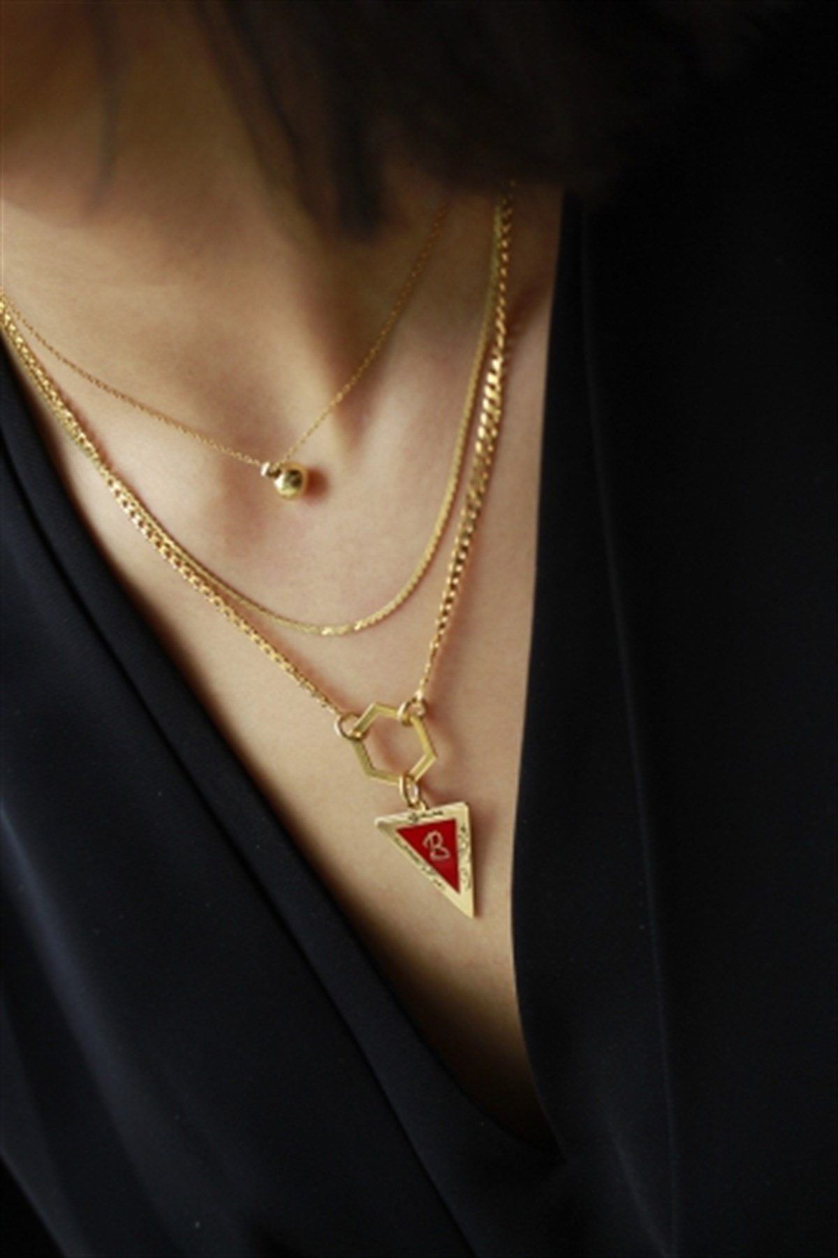 Kalbin Sesi Harf Kolye İtalyan Zincir