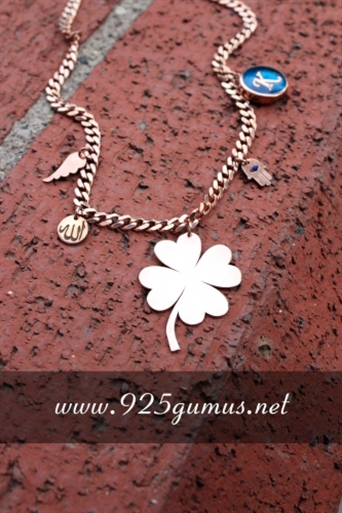 Kalın Zincir Şans Harf Kolye