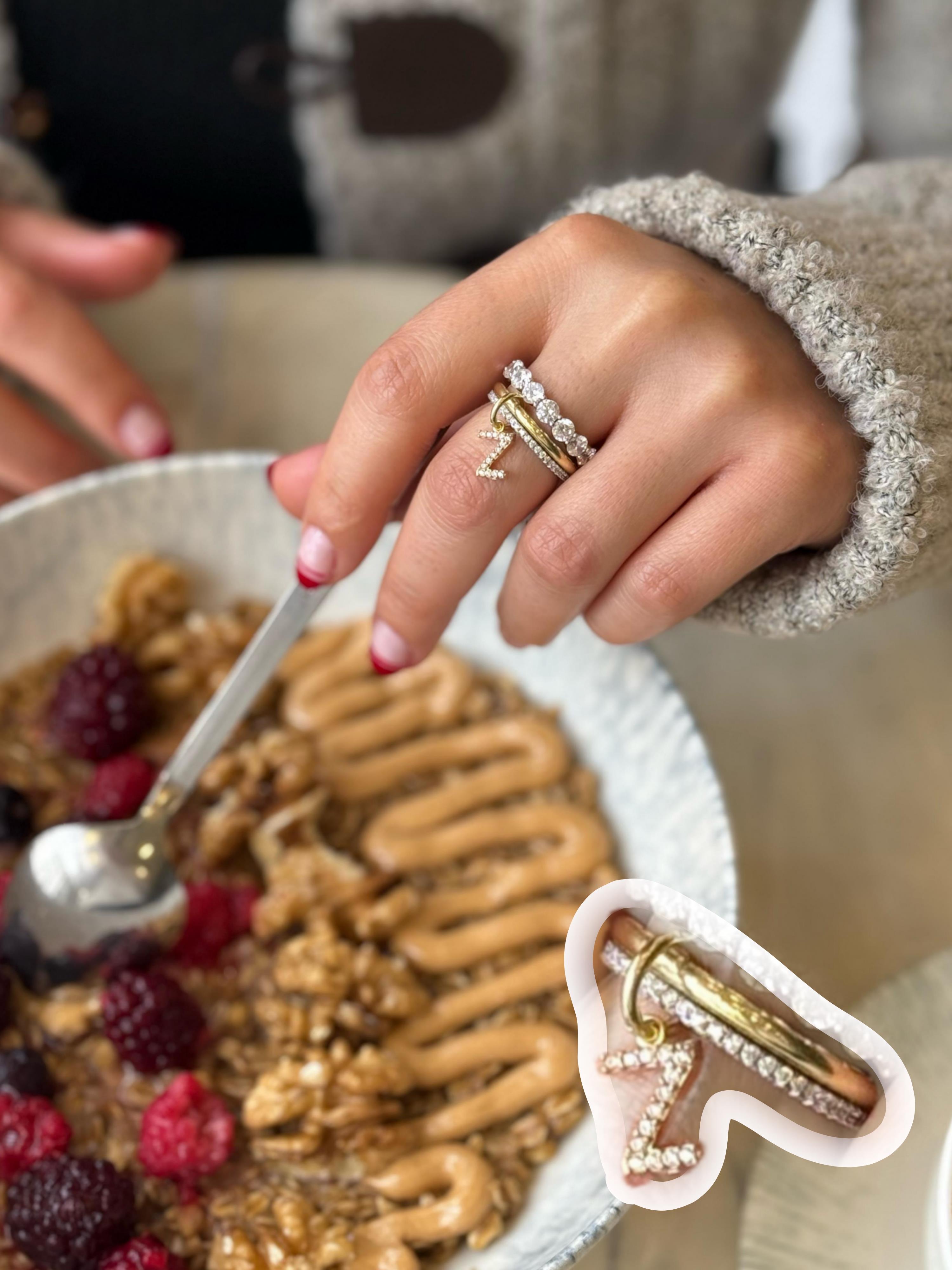 Kreis 2 Sıra İtalyan Harf Yüzük