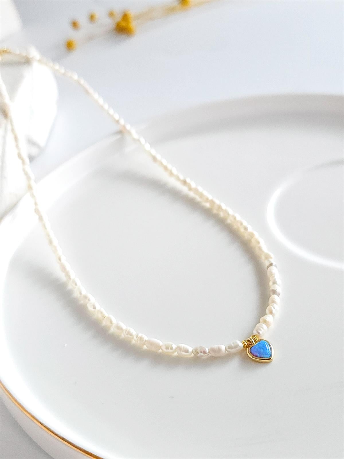 Kum İnci Opal Kolye