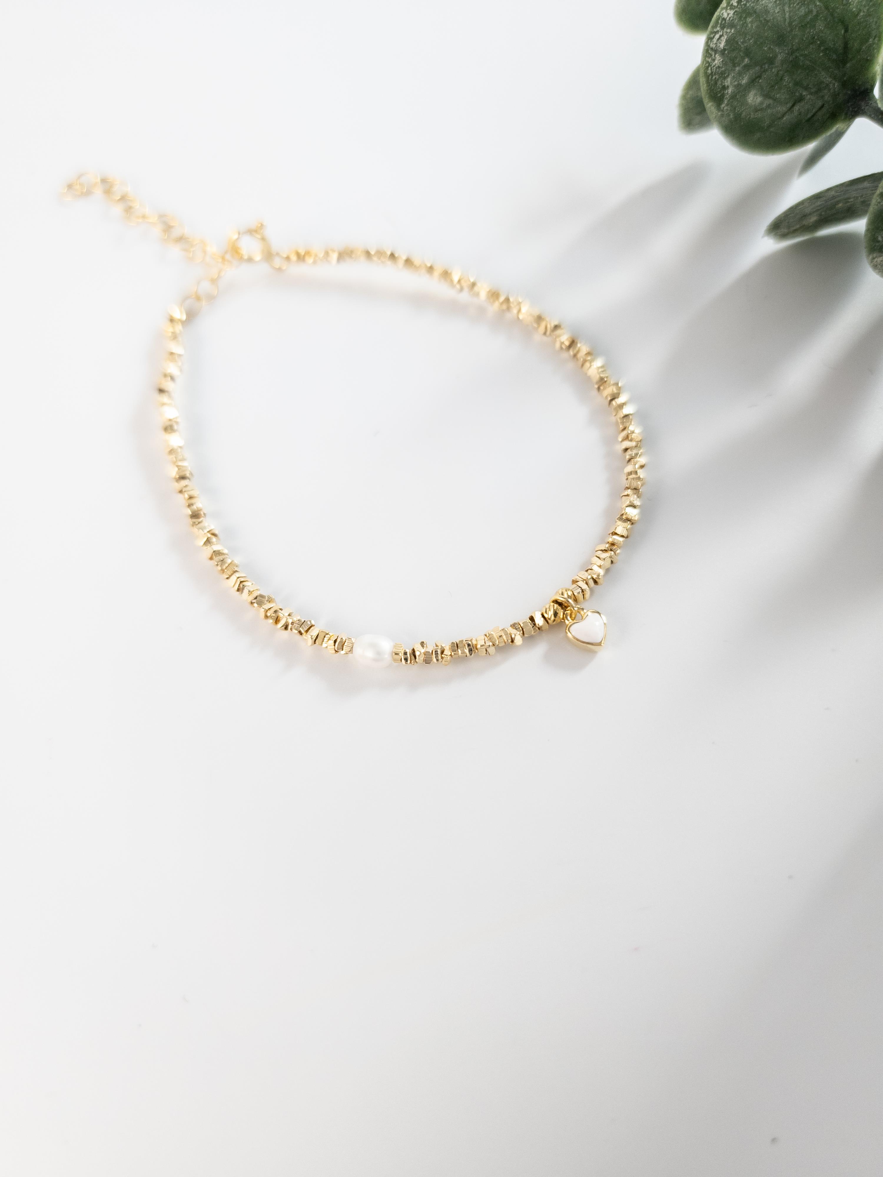 Lazer Kesim Sedef Kalp Bileklik