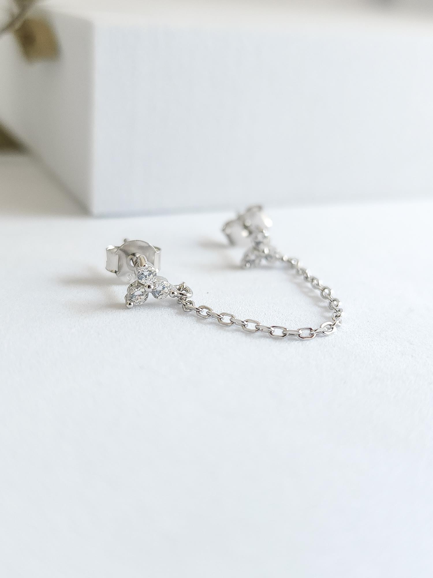 Lotus Zincir Küpe ( Tek )