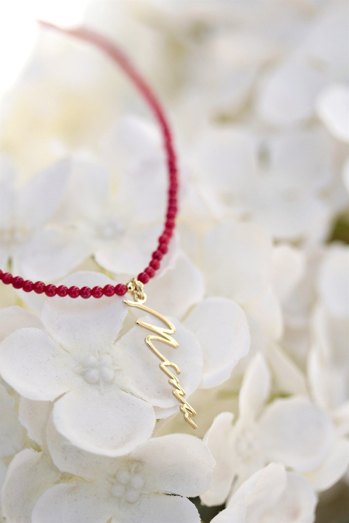 Mercan El Yazısı İsim Kolye