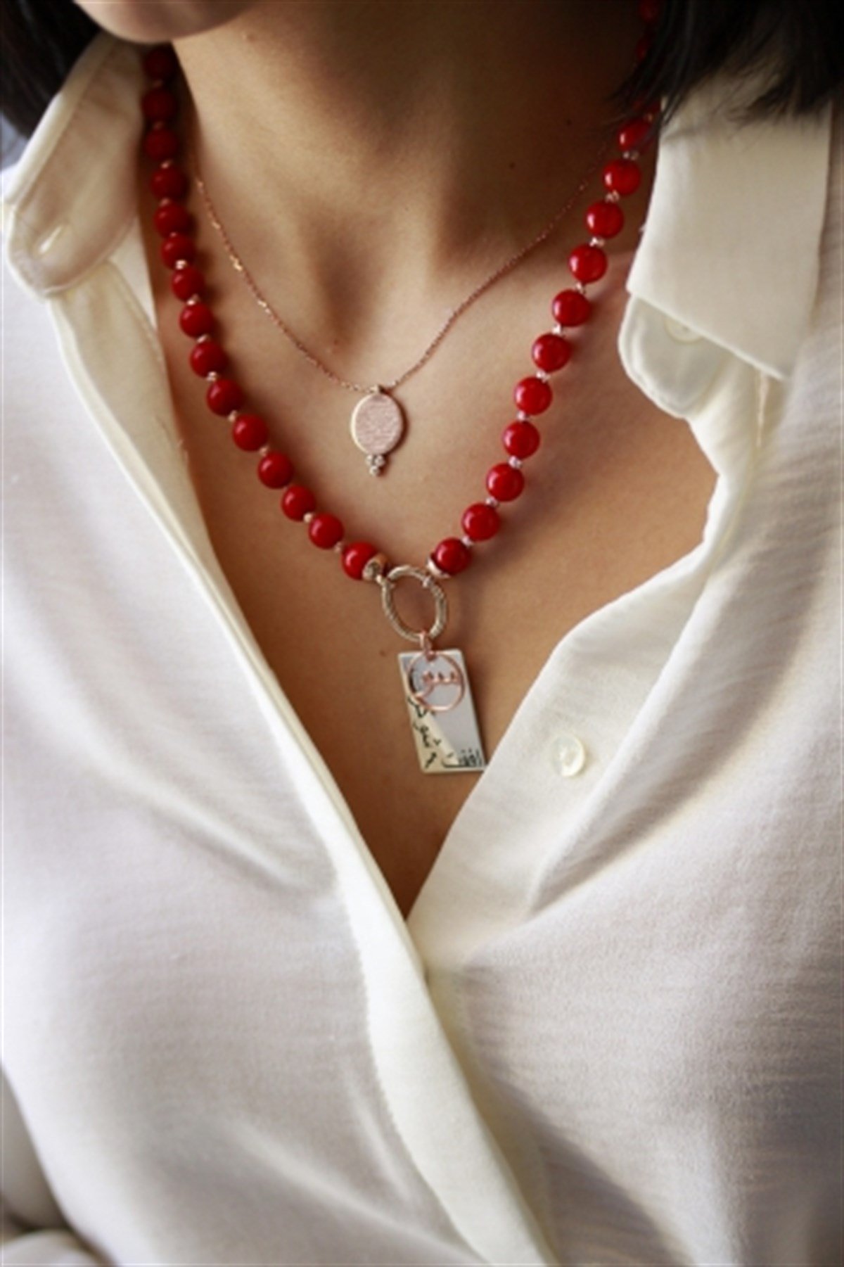 Mercan Mutluluğun Şifresi Kolye