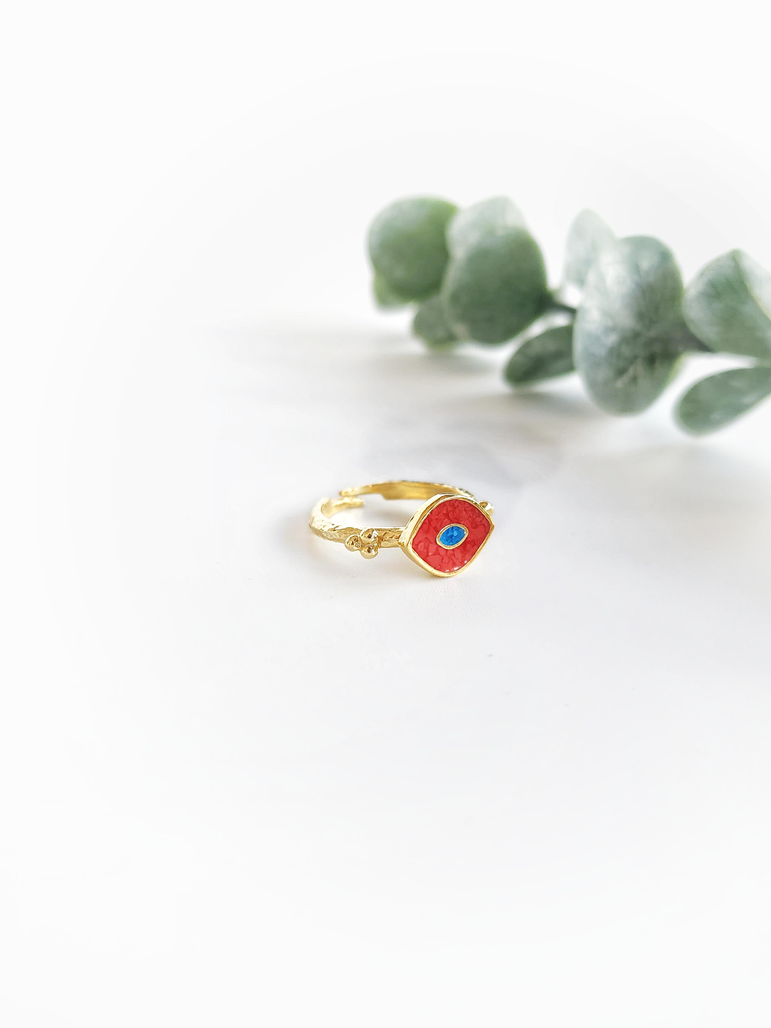 Mercan Nazar Göz Yüzük