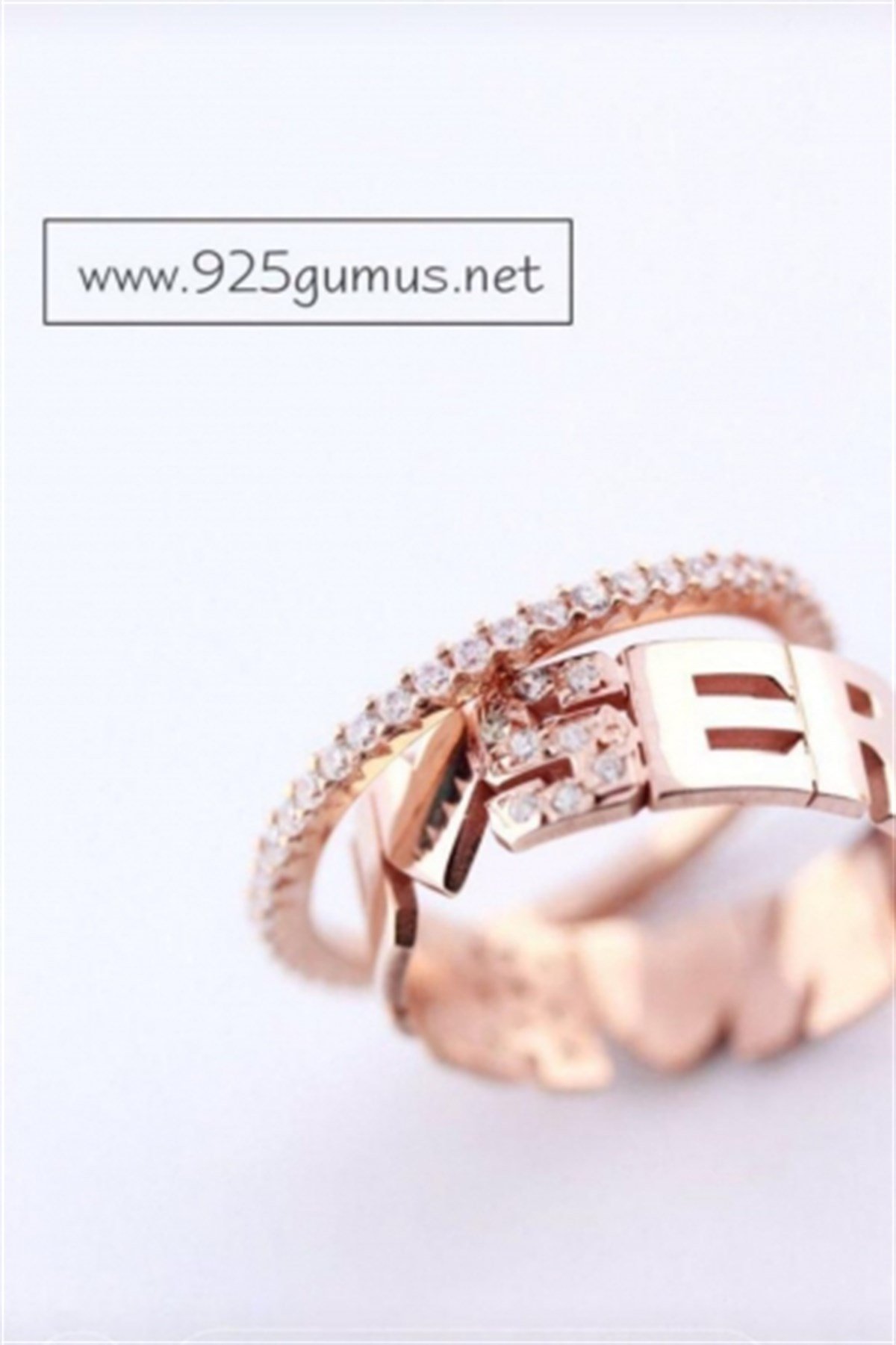 Taşlı İki İsim Yüzük Tamtur Yüzük