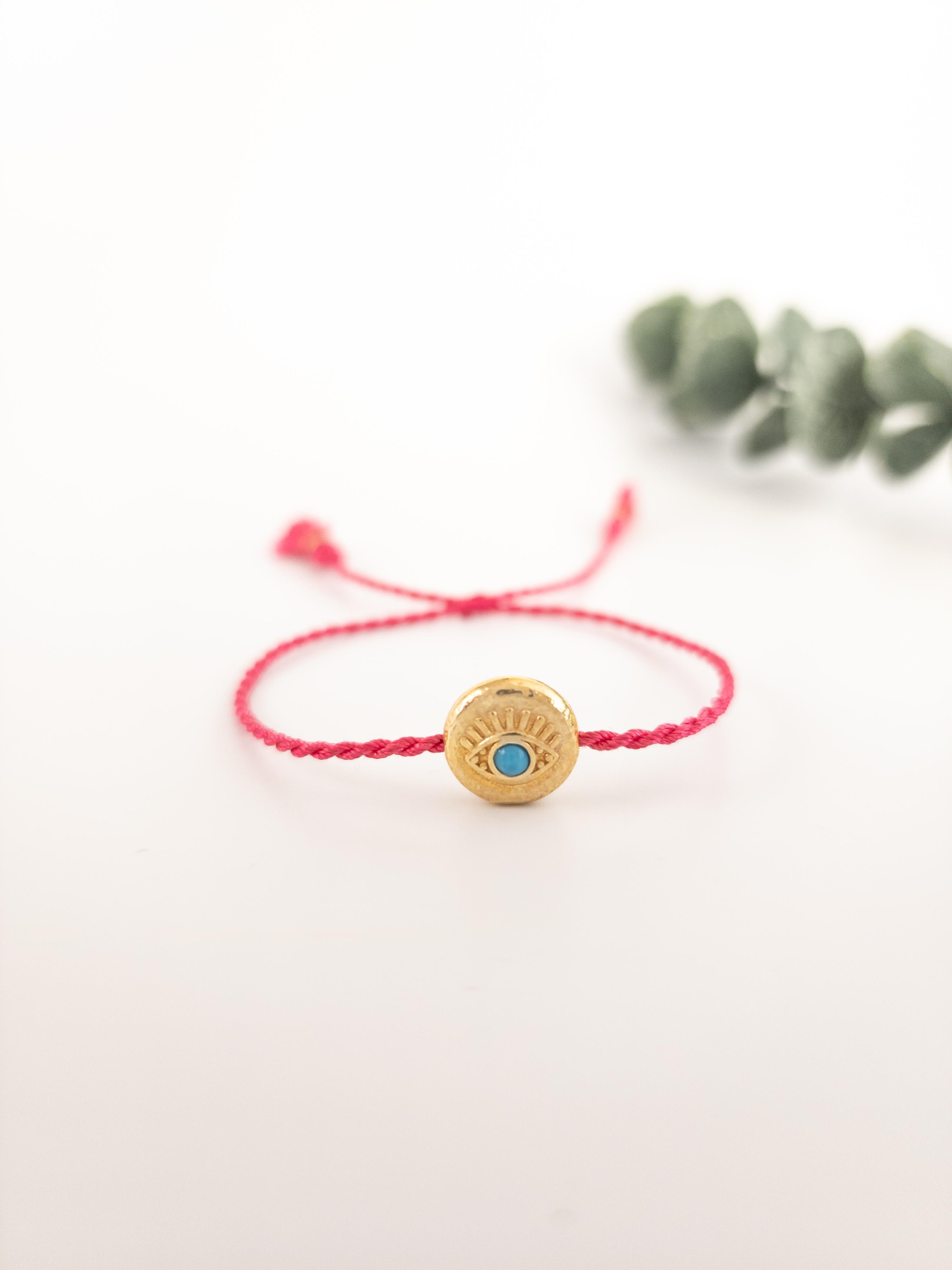 Turkuaz Göz İp Bileklik