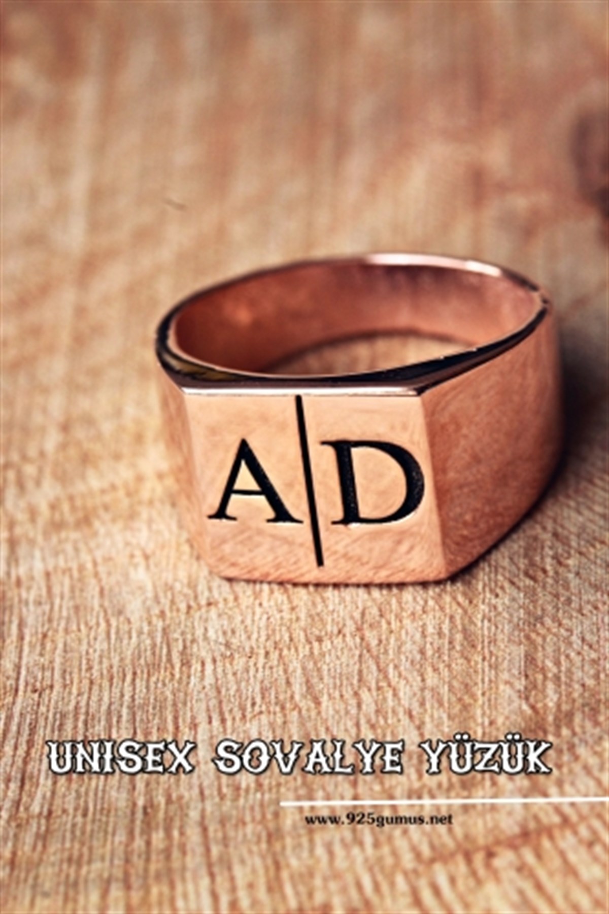 Unisex Çift Harf Şovalye Yüzük