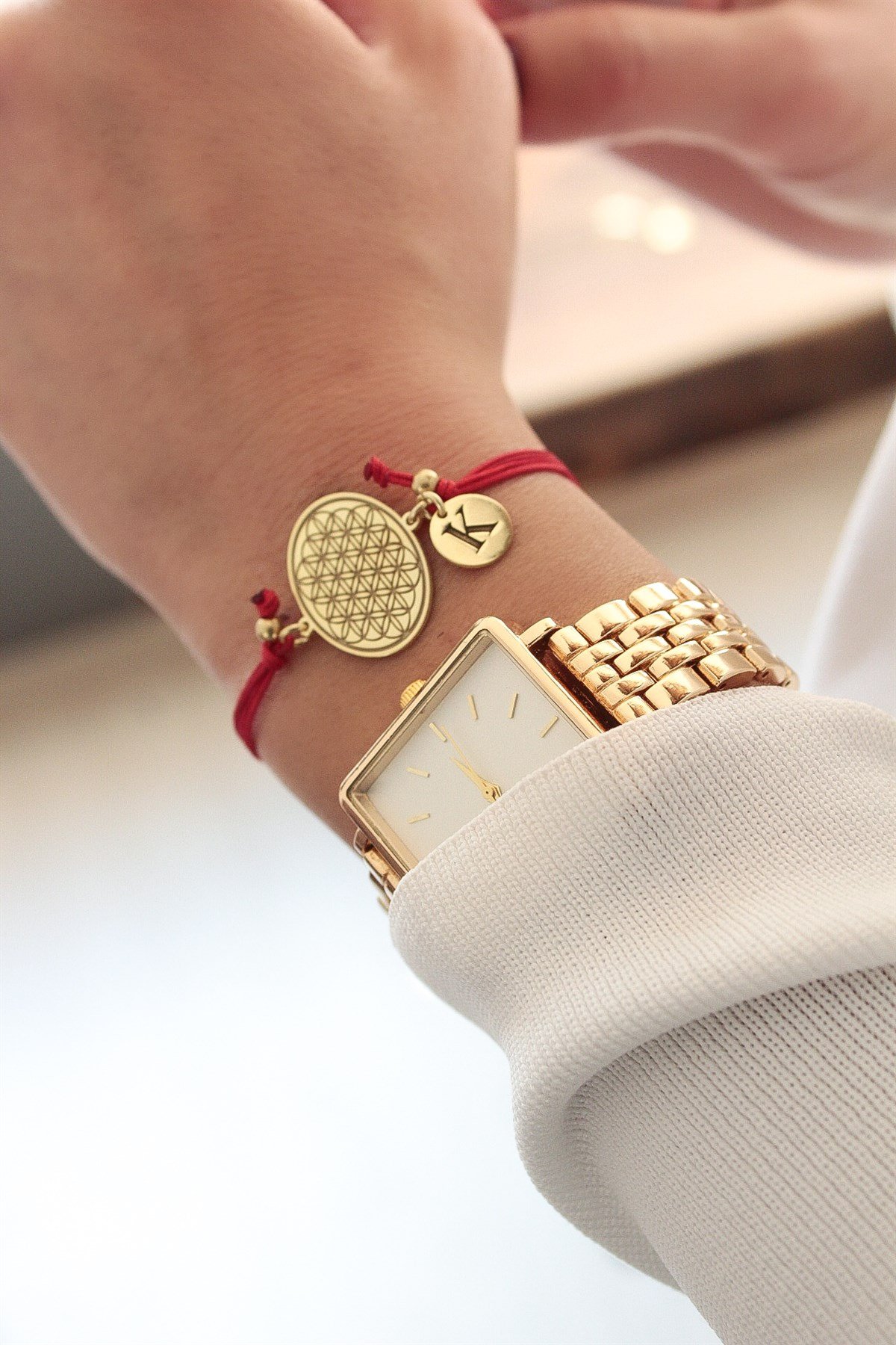 Yaşam Çiçeği Harf Bileklik