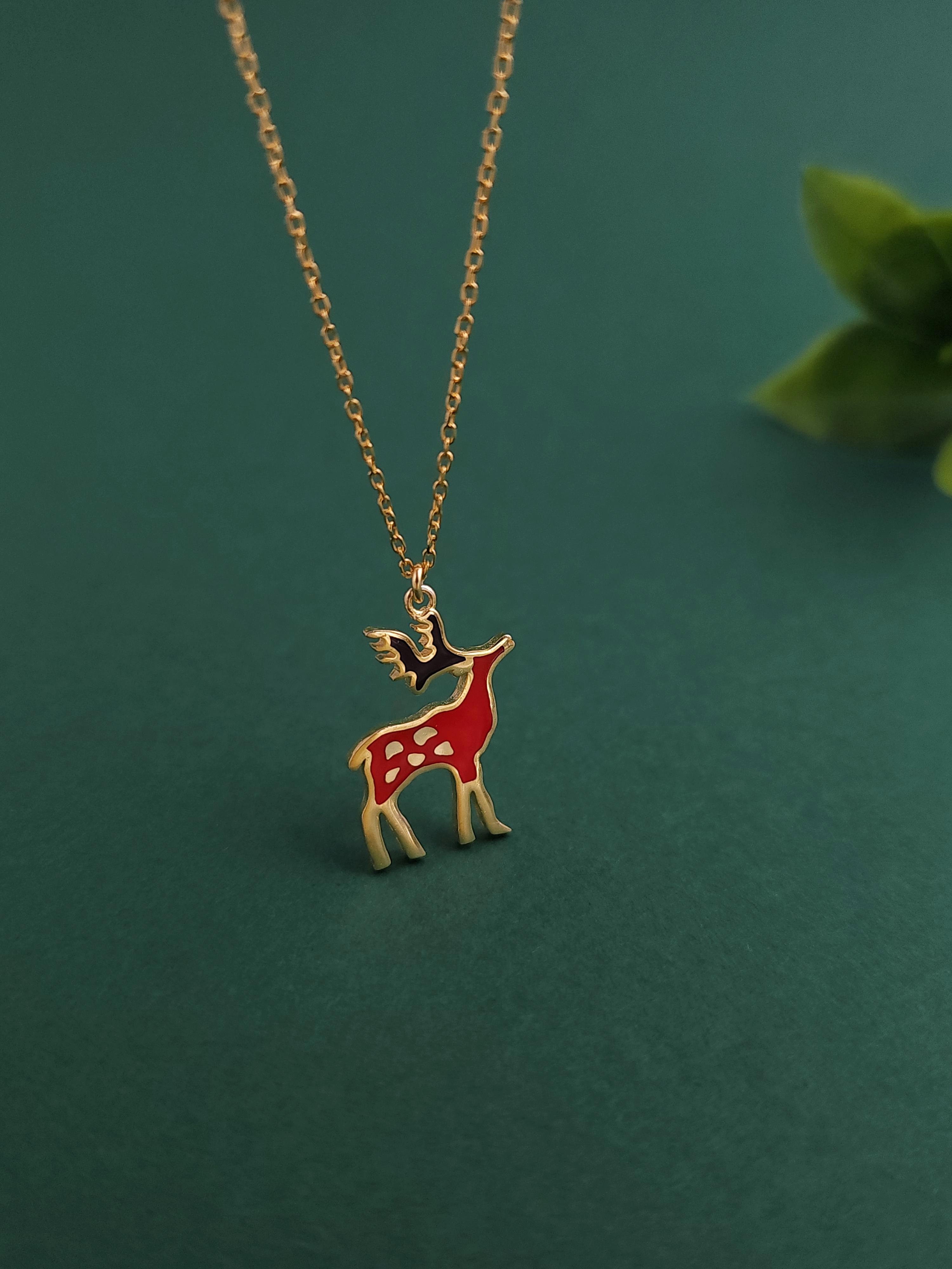 Yeni Yıl Geyik Kolye