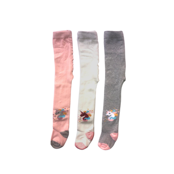 (3-4 Yaş) Ekinoks 3lü Kız Bebek Çocuk Külotlu Çorap Renkli Desenli Pamuklu