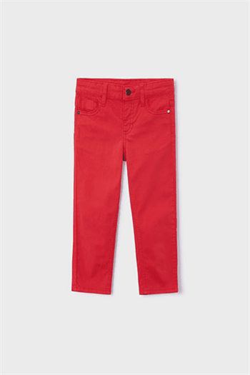 Mayoral Erkek Çocuk Slim Fit Basic Gabardin Pantolon - Mercan Kırmızısı