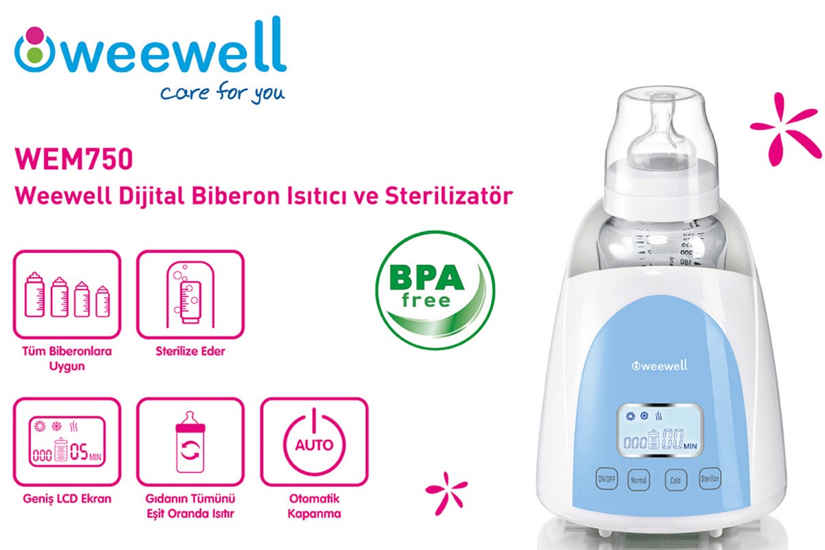 Weewell WEM750 Dijital Biberon Isıtıcı & Sterilizatör
