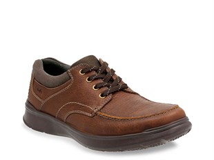 CLARKS COTRELL EDGE-BROWN LEATHER