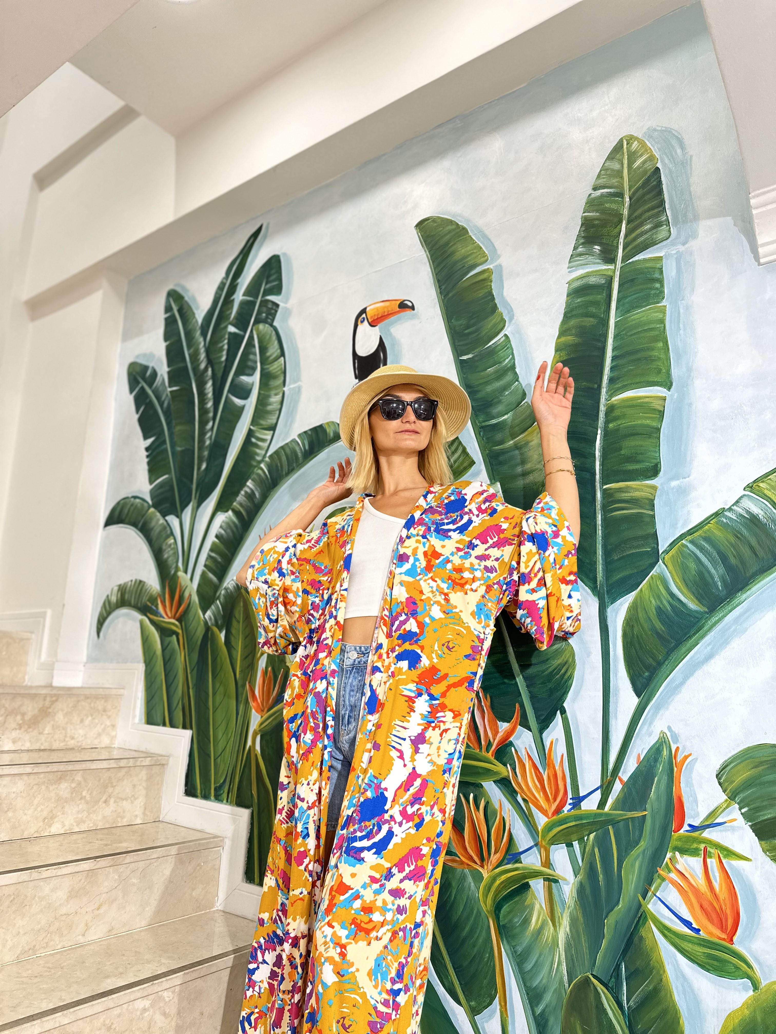 DESENLİ UZUN KİMONO