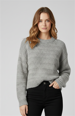 İRİ ÖRGÜ KISA KAZAK