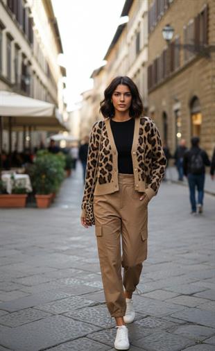 LEOPAR DESENLİ HIRKA