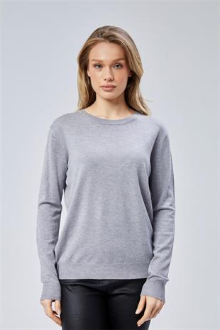 MERSERİZE YAKA DÜZ TRİKO KAZAK