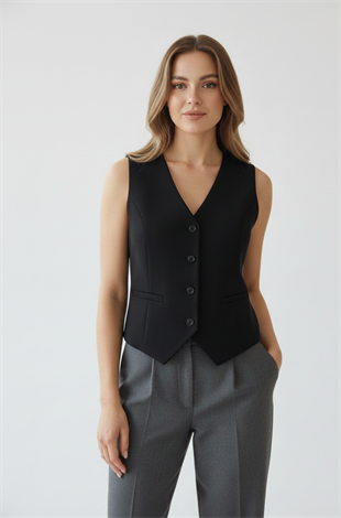 SIRTI ASTAR DÜĞMELİ YELEK