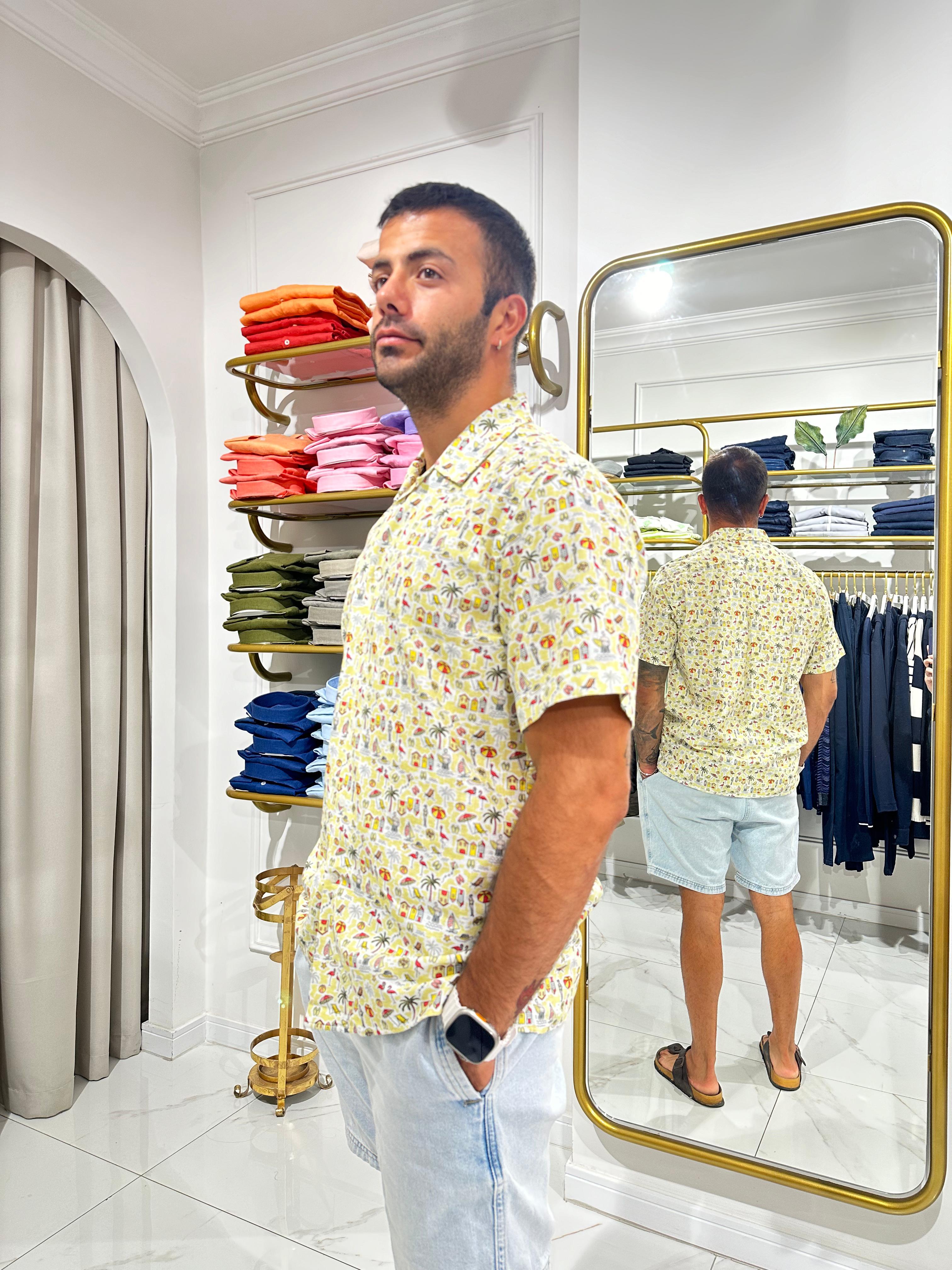 EV DESENLİ ERKEK GÖMLEK