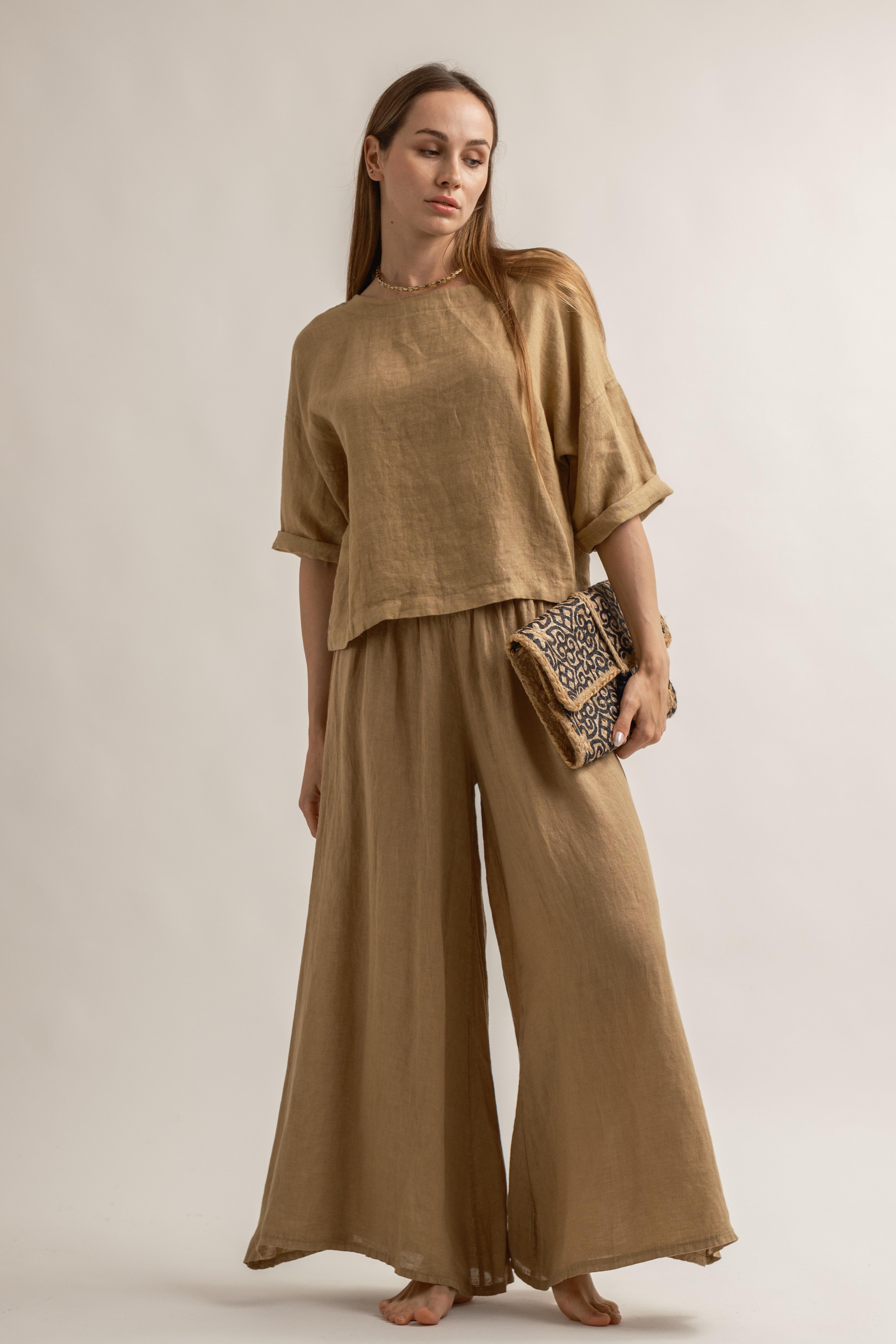 KETEN BELİ LASTİKLİ İSPANYOL PAÇA PANTOLON