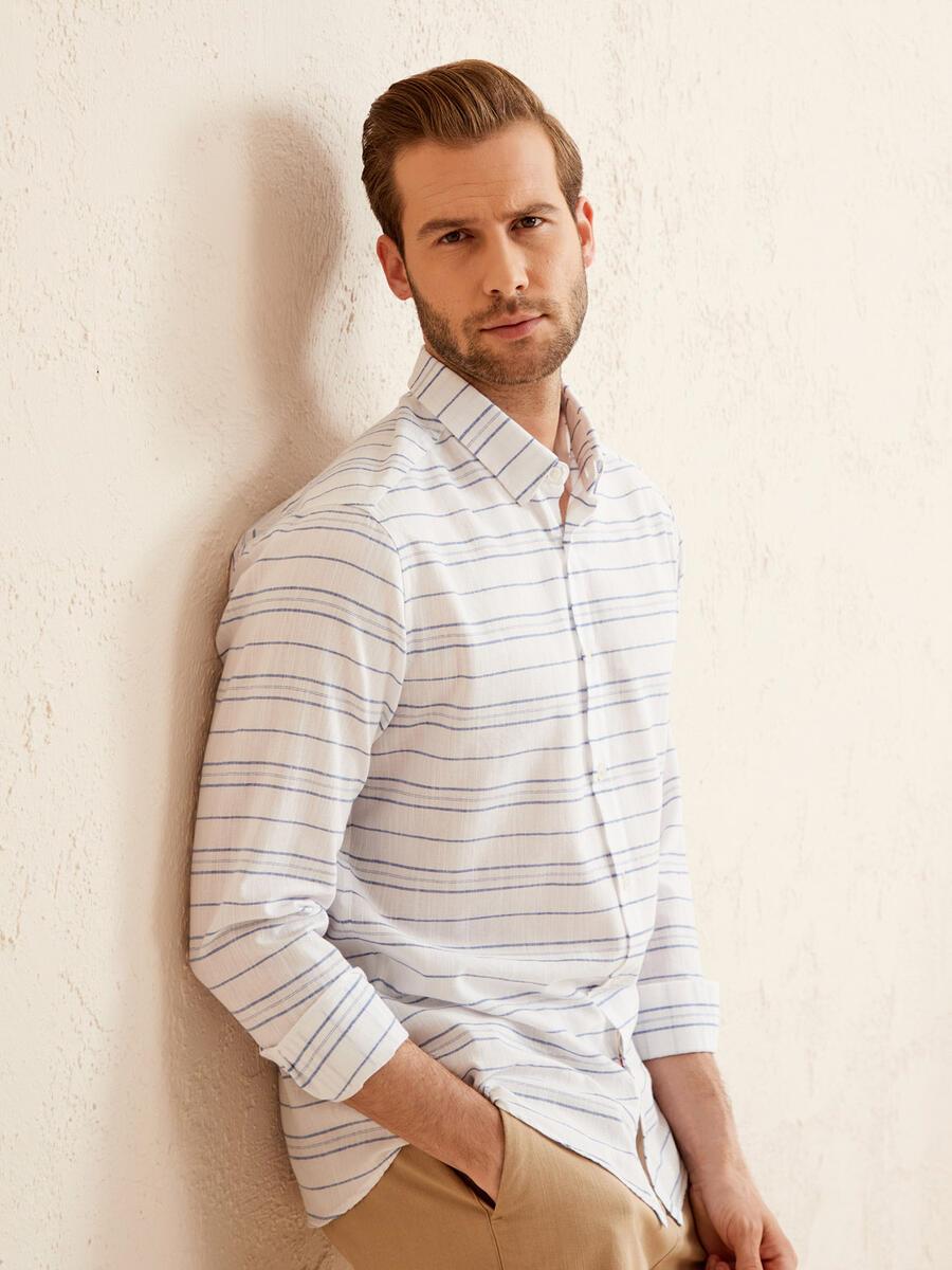 MAVİ ÇİZGİLİ GÖMLEK