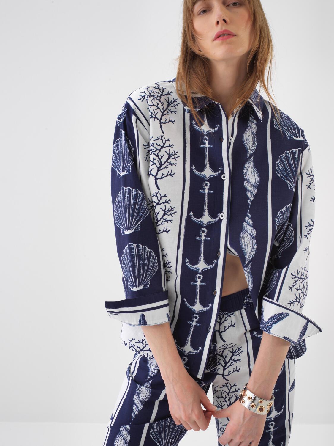 OVERSIZE DENİZ KABUKLU GÖMLEK