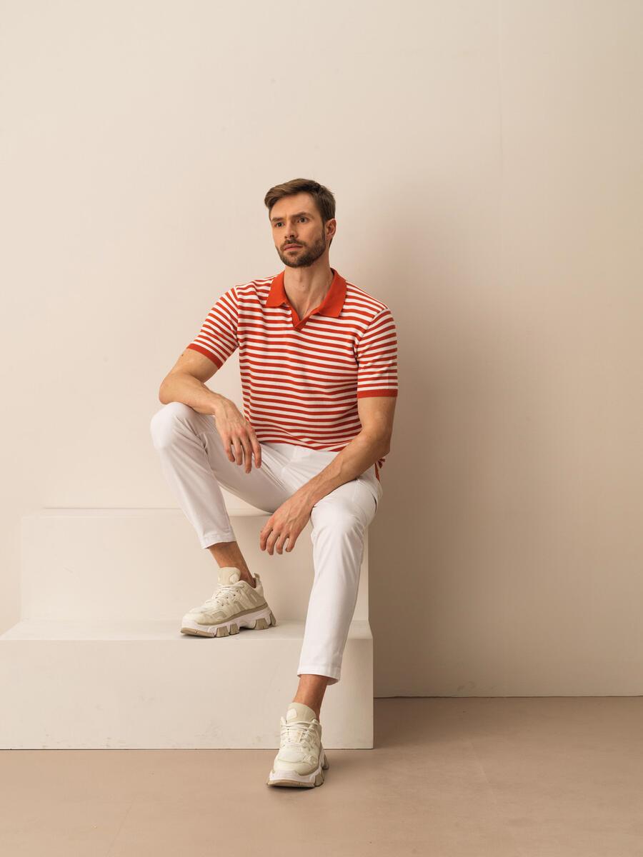 POLO YAKA ÇİZGİLİ T-SHIRT