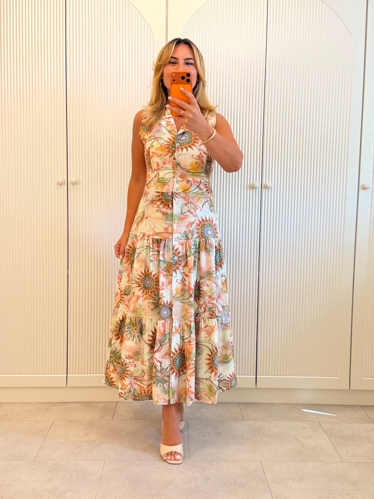 9577 Orange Premium Etnik Elbise