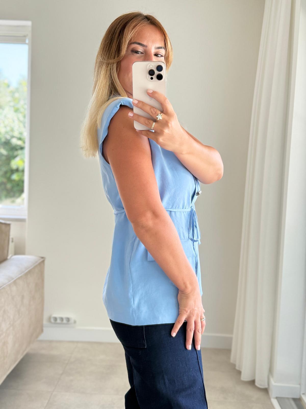 8378 Bebe Mavi Modal Bluz Ceket