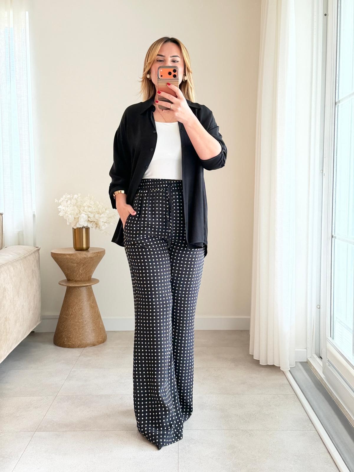 8971 Siyah Puantiye Premium İkili Takım