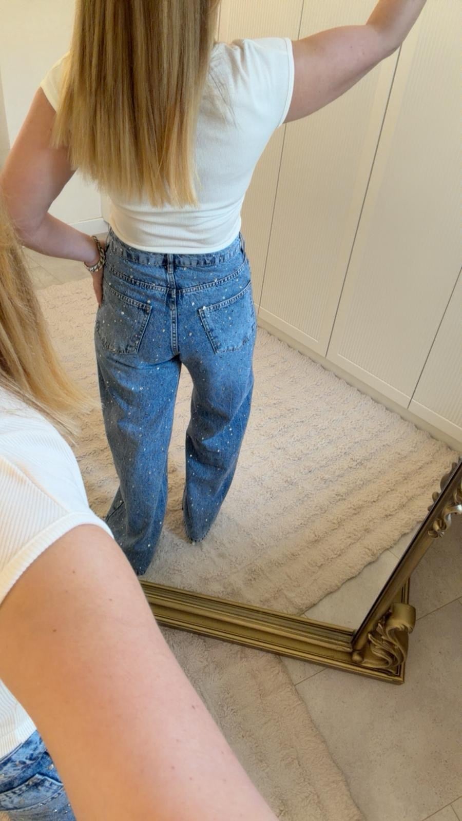 9250 Mavi Taşlı Jean Pantolon