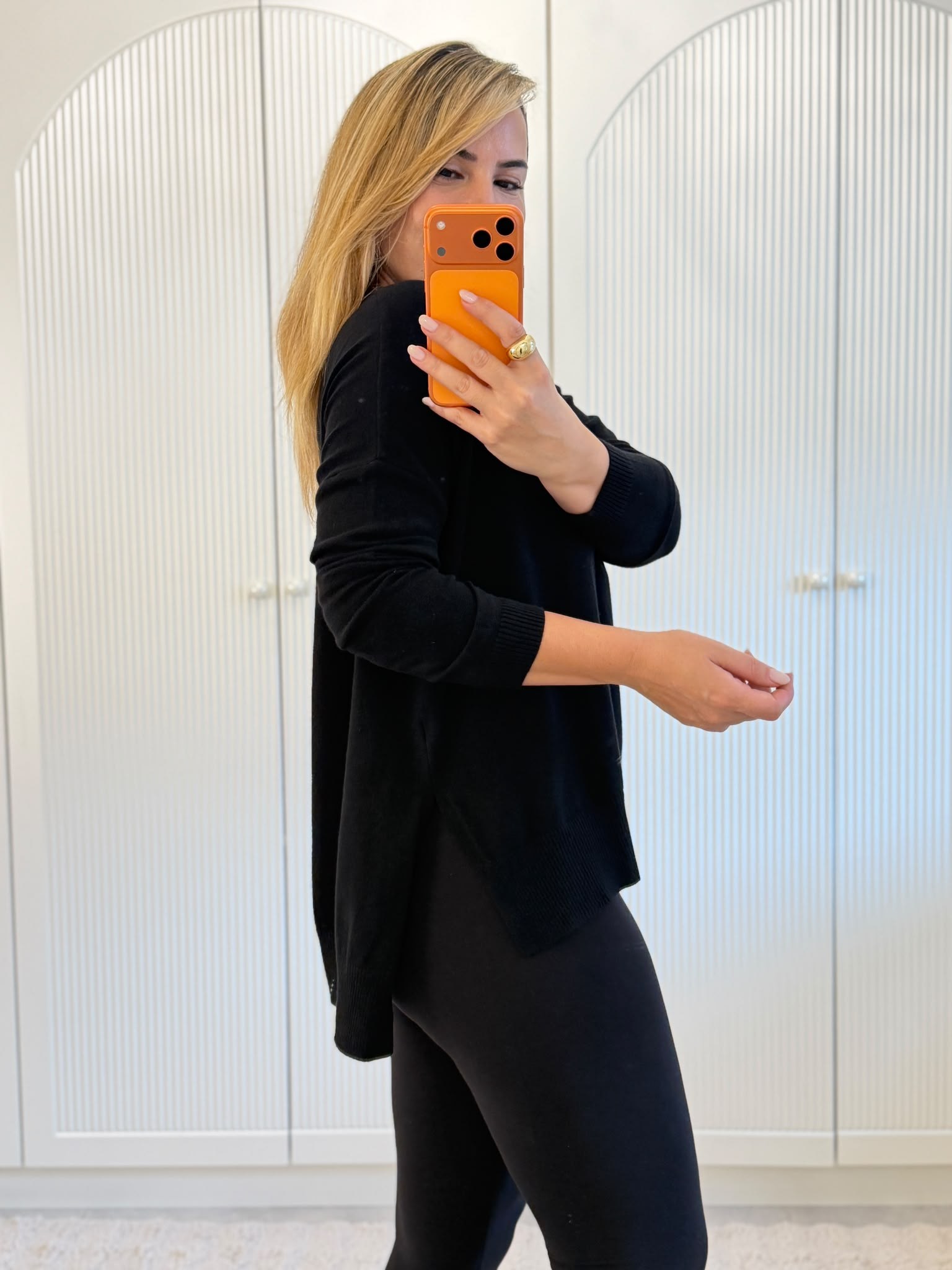 9823 Siyah V Yaka Oversize Triko Kazak  