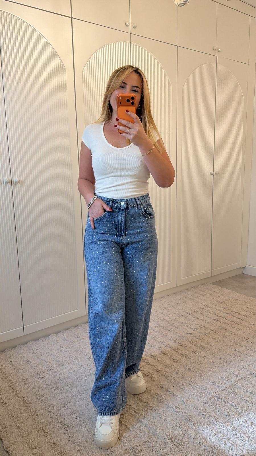 9250 Mavi Taşlı Jean Pantolon