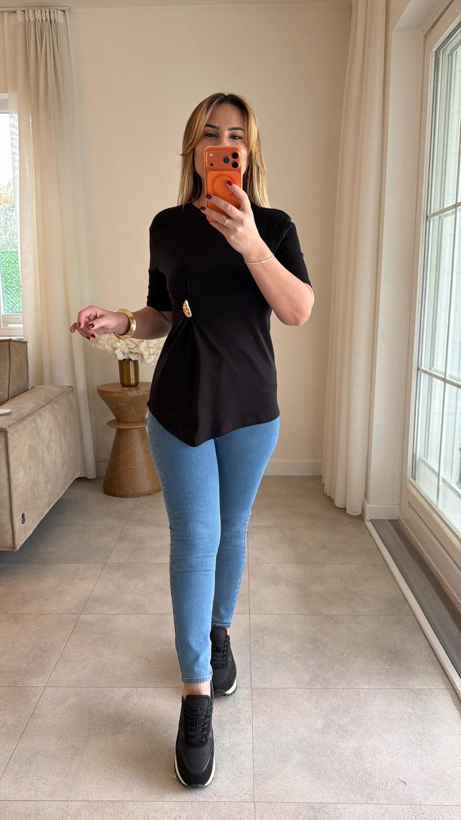 9011 Siyah Toka Detay Tişört