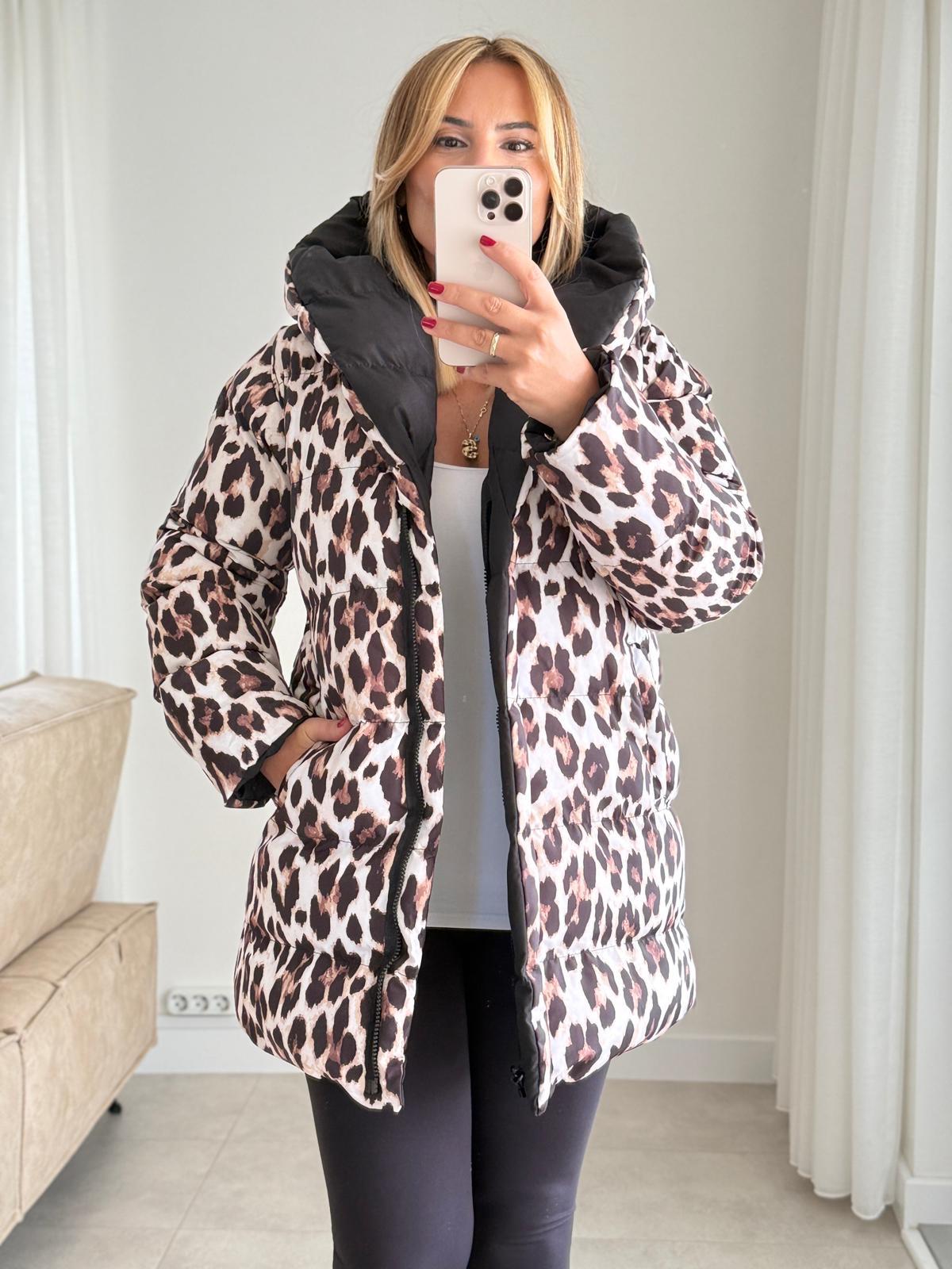 8541 Çift Taraflı Leopar Mont